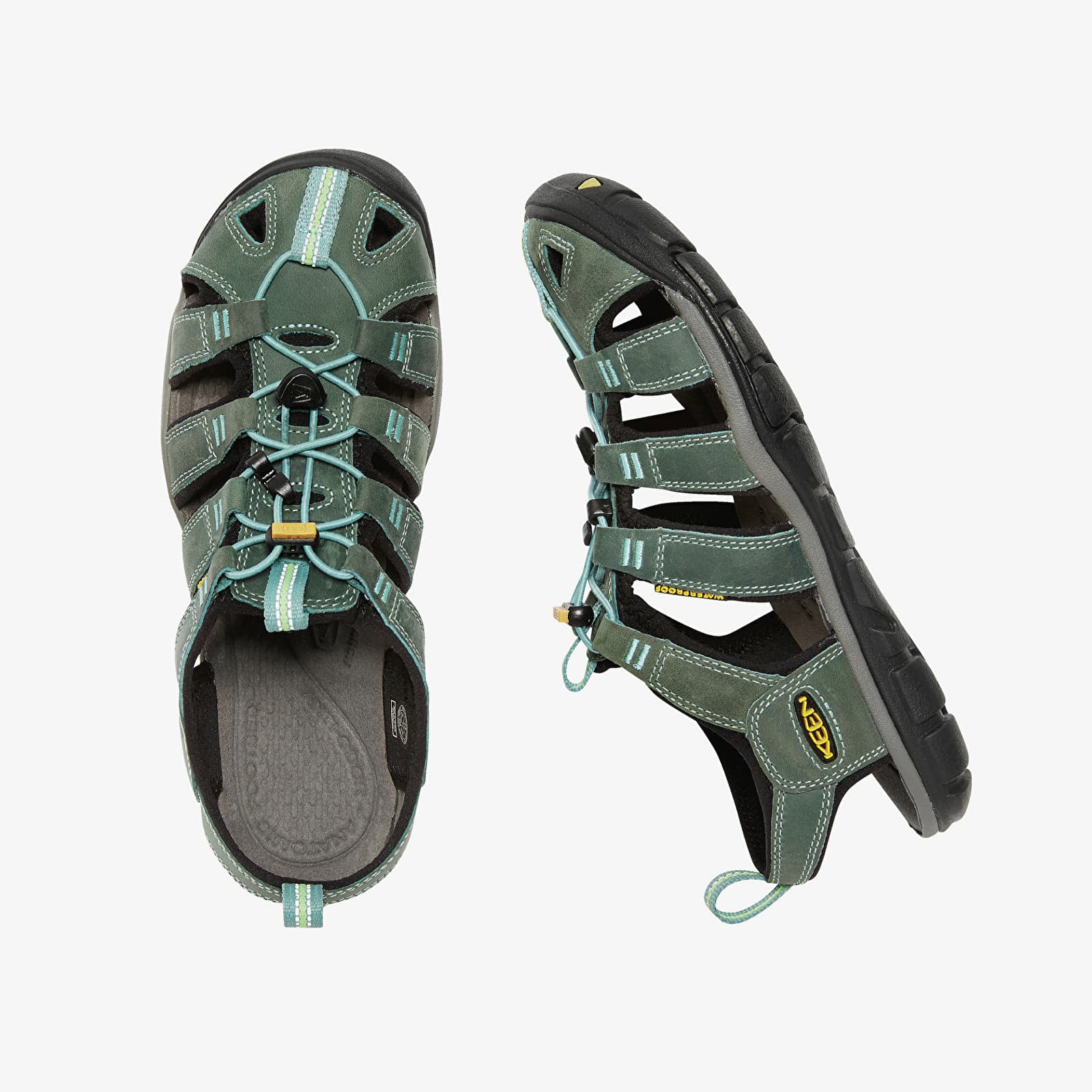 Женская обувь KEEN Clearwater Cnx Leather Mineral Blue/ Yellow