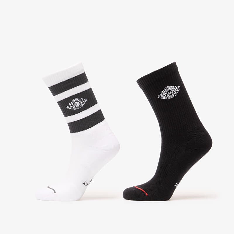 Jordan Everyday Elevated Crew Socks 2-Pack White/ Black/ White