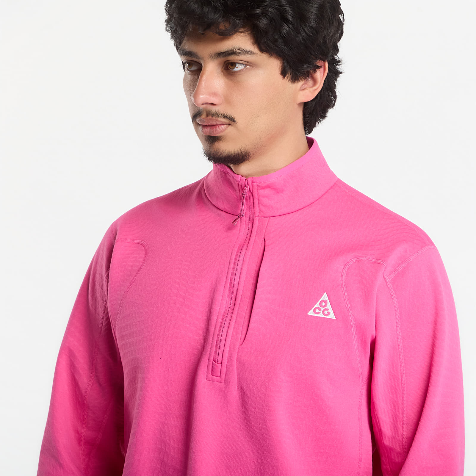 Sweats à capuche homme ACG "Wolf Grid" Men's Therma-FIT 1/2-Zip Hiking Top Desert Pink/ Summit White