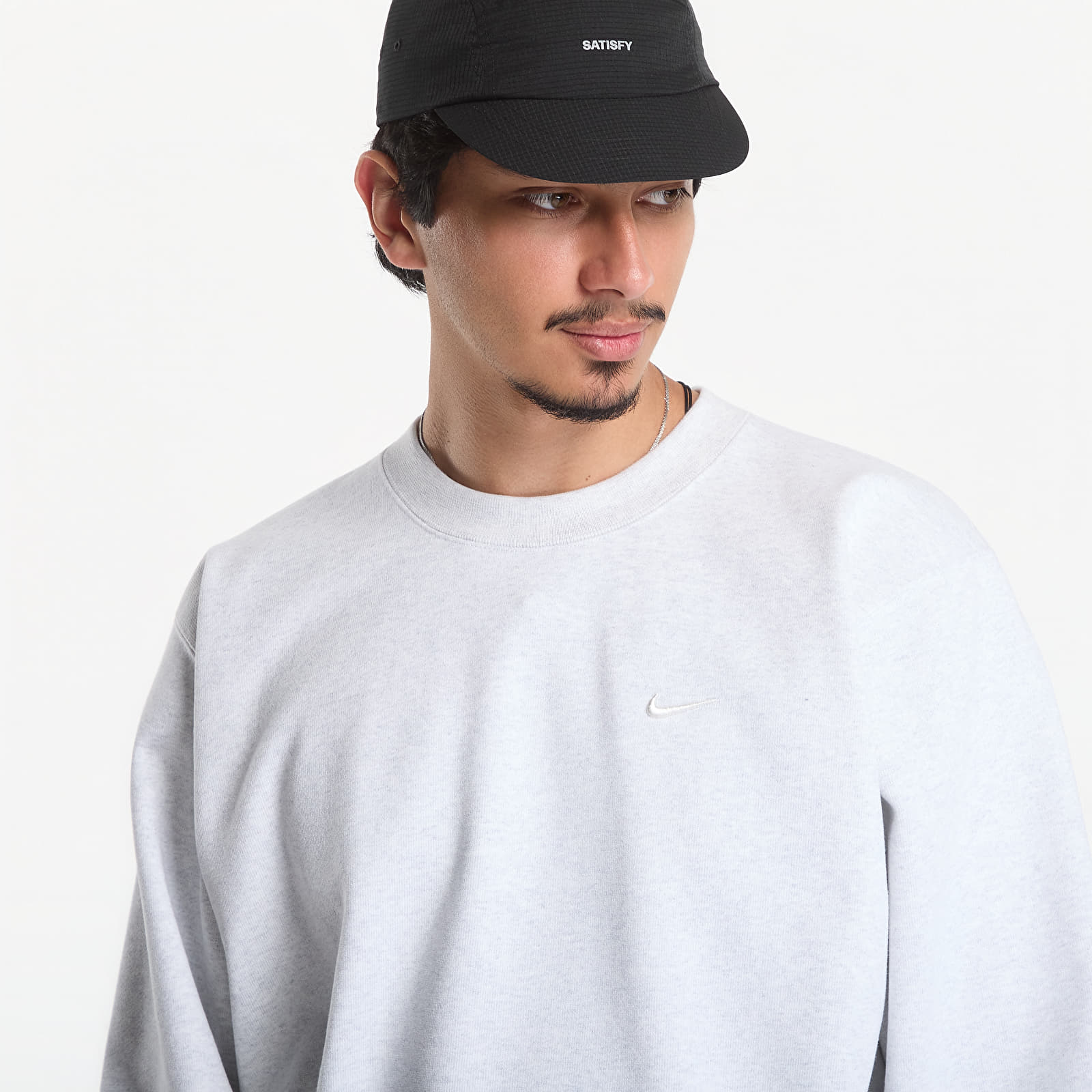 Mikiny Nike Men's Fleece Crew-Neck Sweatshirt Birch Heather