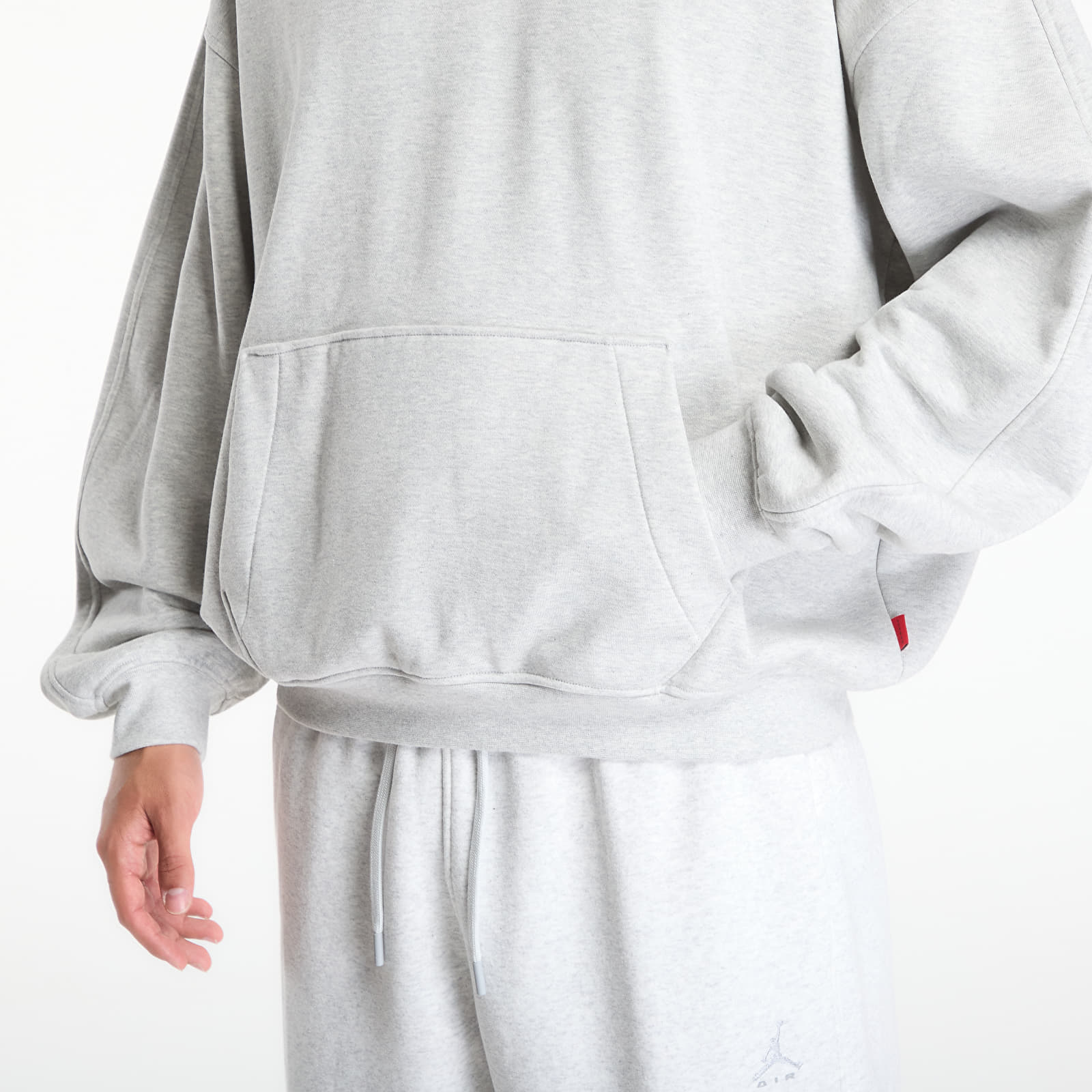 Pánské mikiny Jordan Flight Fleece Men's Oversized Pullover Hoodie Grey Heather