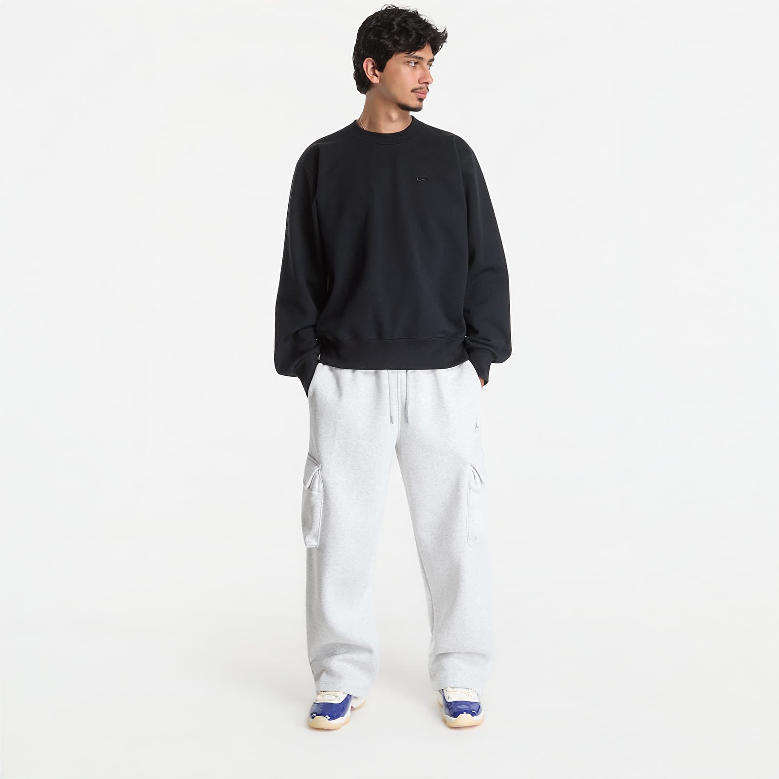 Herren-Sweatshirts Nike Men's Fleece Crew-Neck Sweatshirt Black