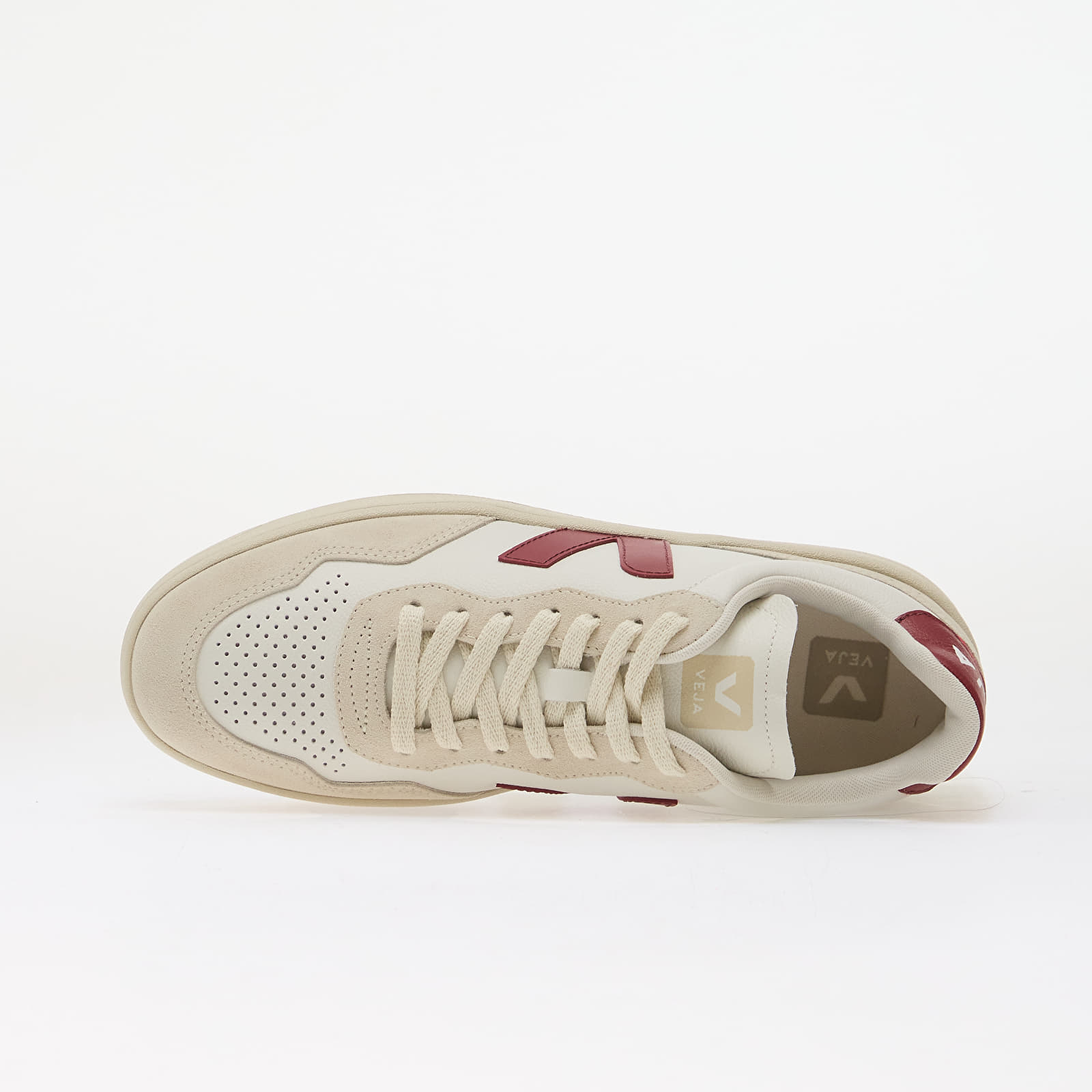 Men's sneakers and shoes Veja V-90 O.T. White/ Marsala/ Natural