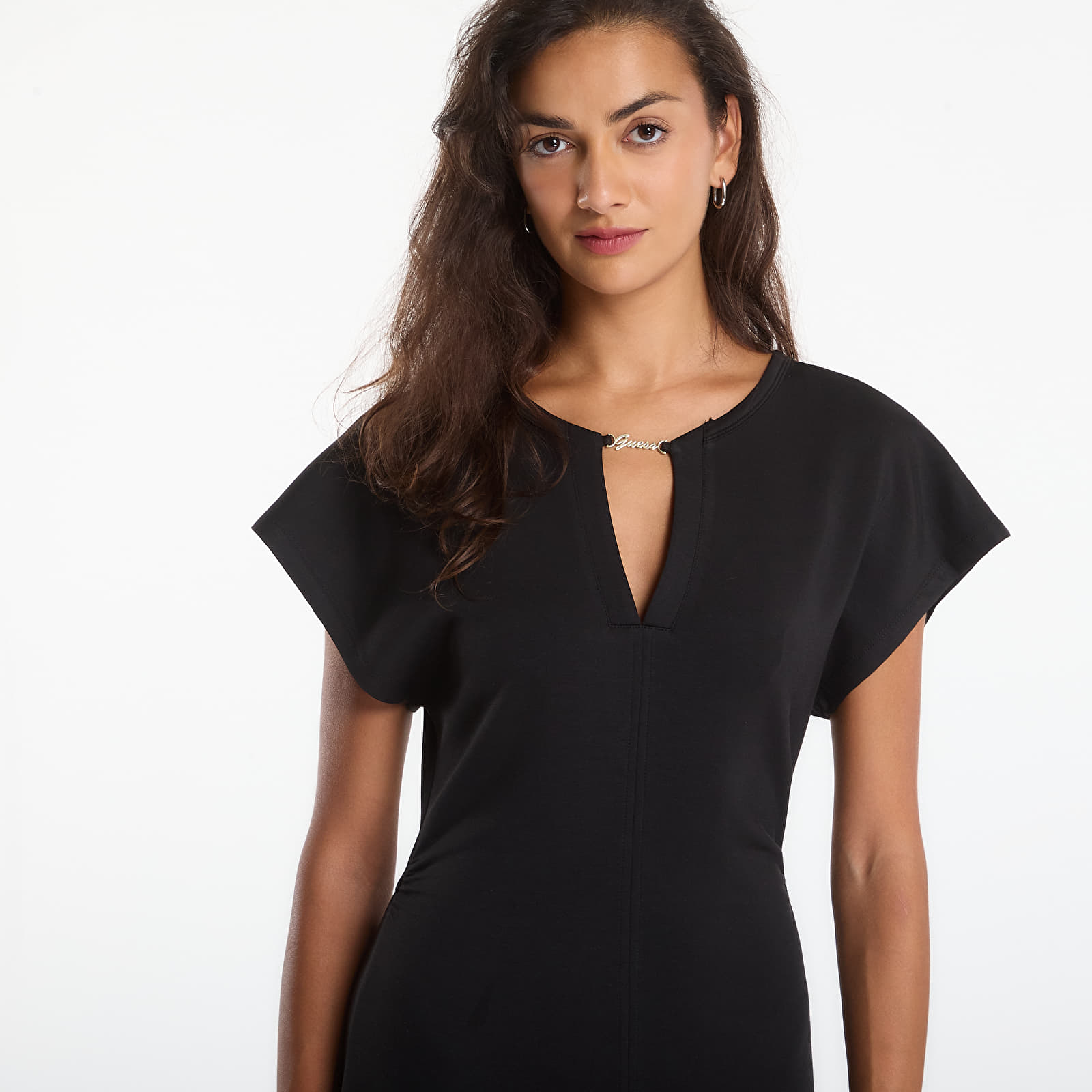 Dresses GUESS Ss V-Neck Morgana Scuba Mini Dress Jet Black