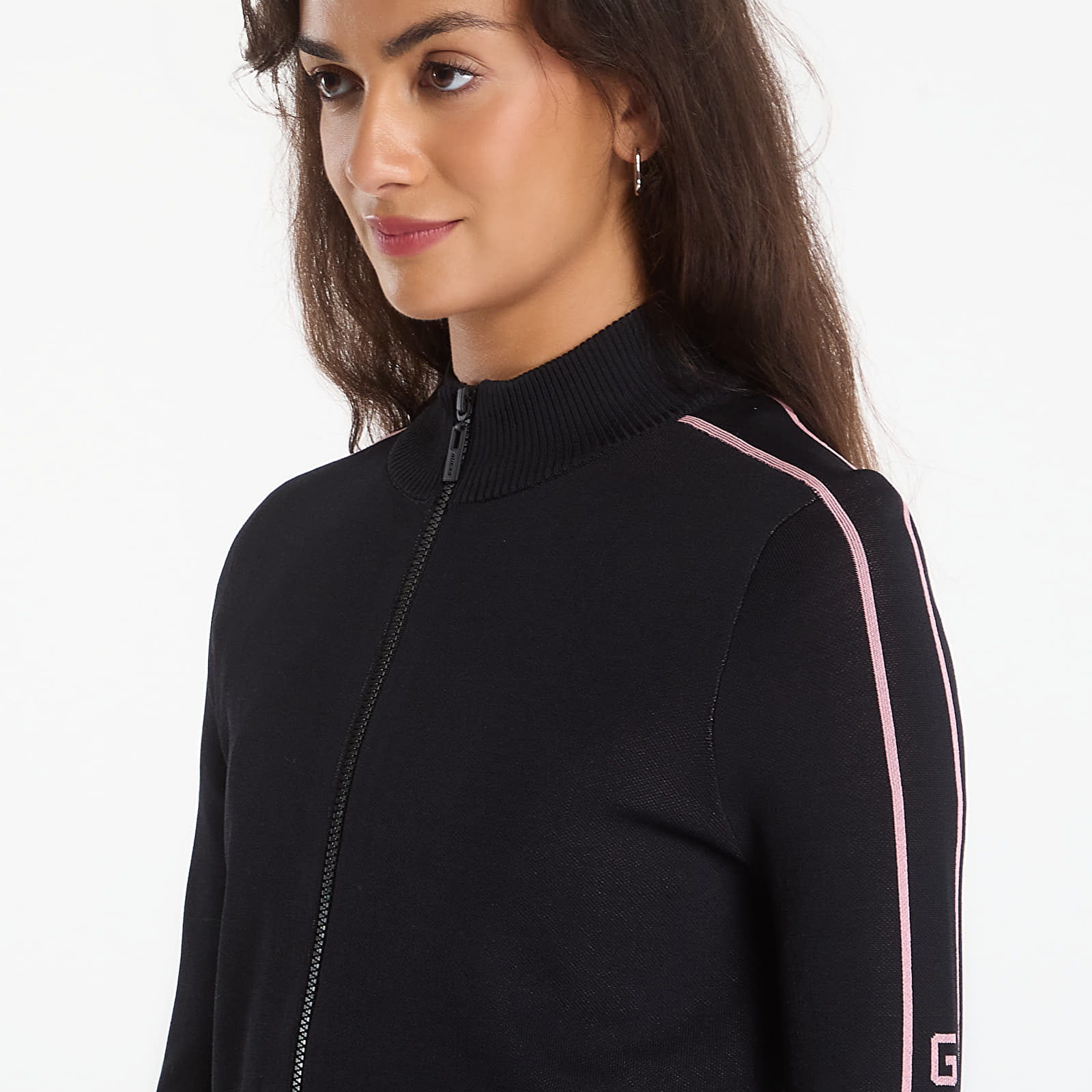 Megztiniai GUESS Meissa Full Zip Ls Sweater Jet Black