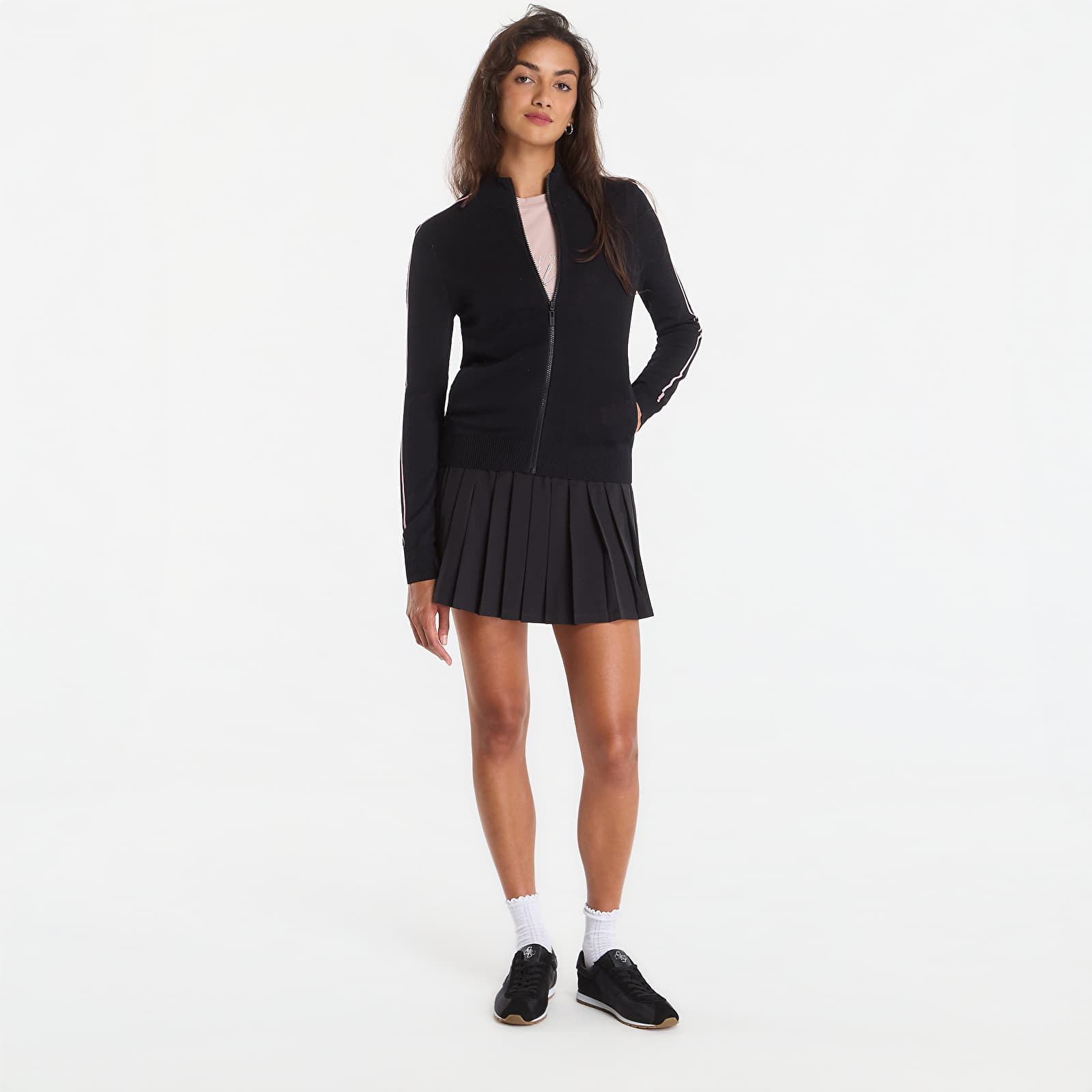 Megztiniai GUESS Meissa Full Zip Ls Sweater Jet Black