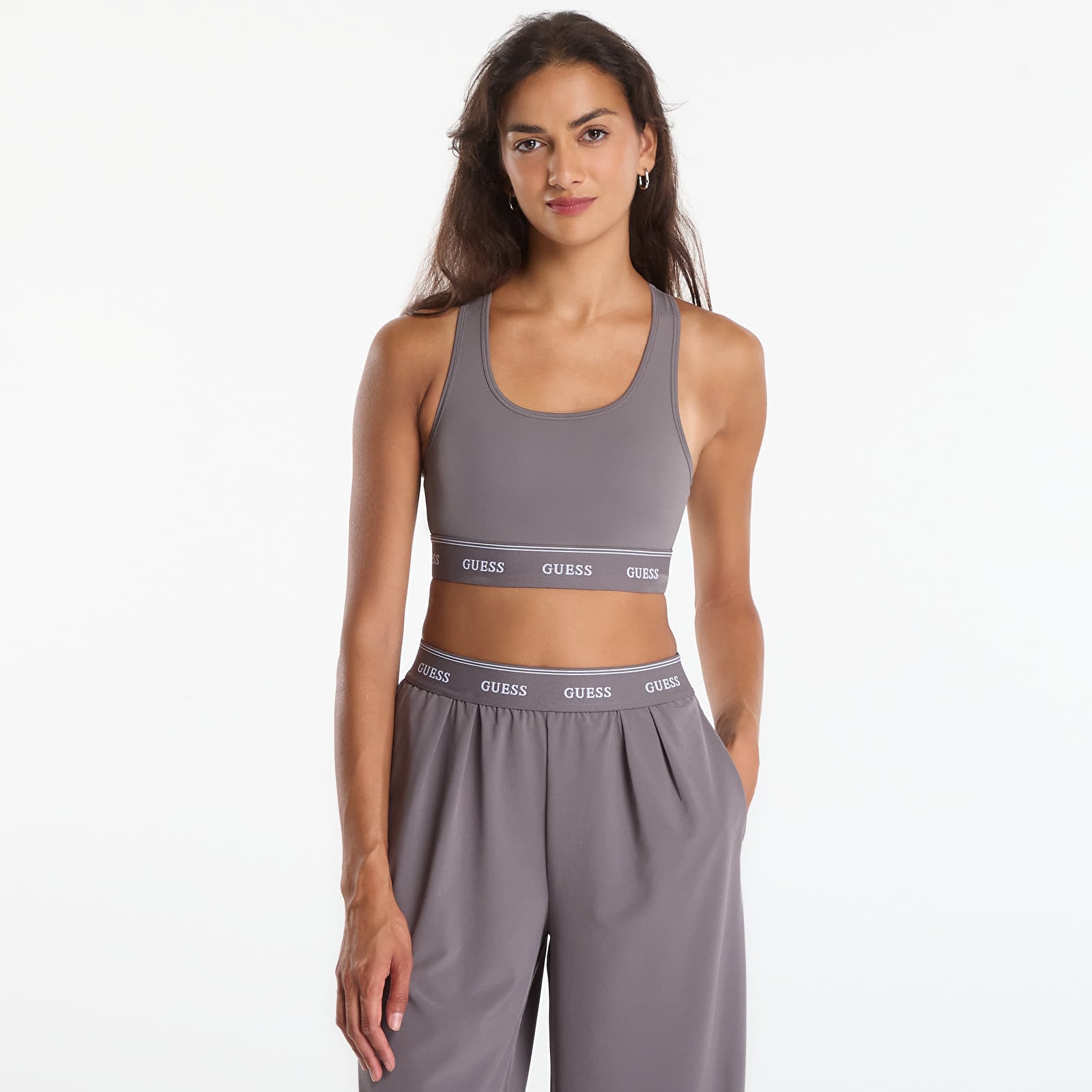 Modrčki  GUESS Alba Bralette Purple Fog