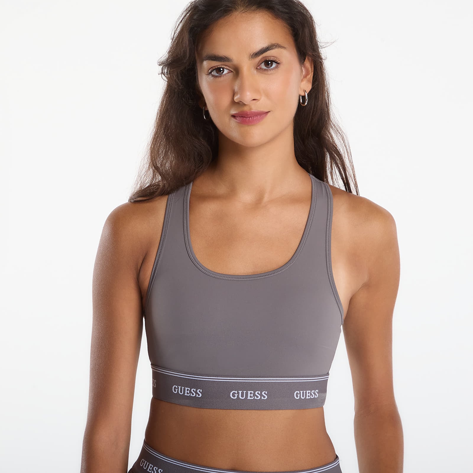 Modrčki  GUESS Alba Bralette Purple Fog