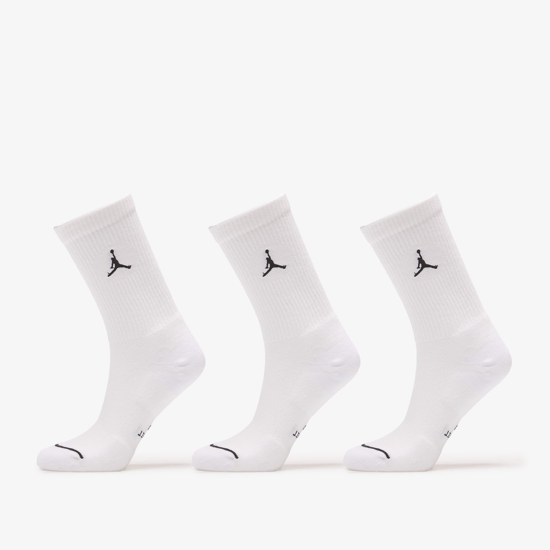 Jordan Everyday Crew Socks 3-Pack White/ Black L