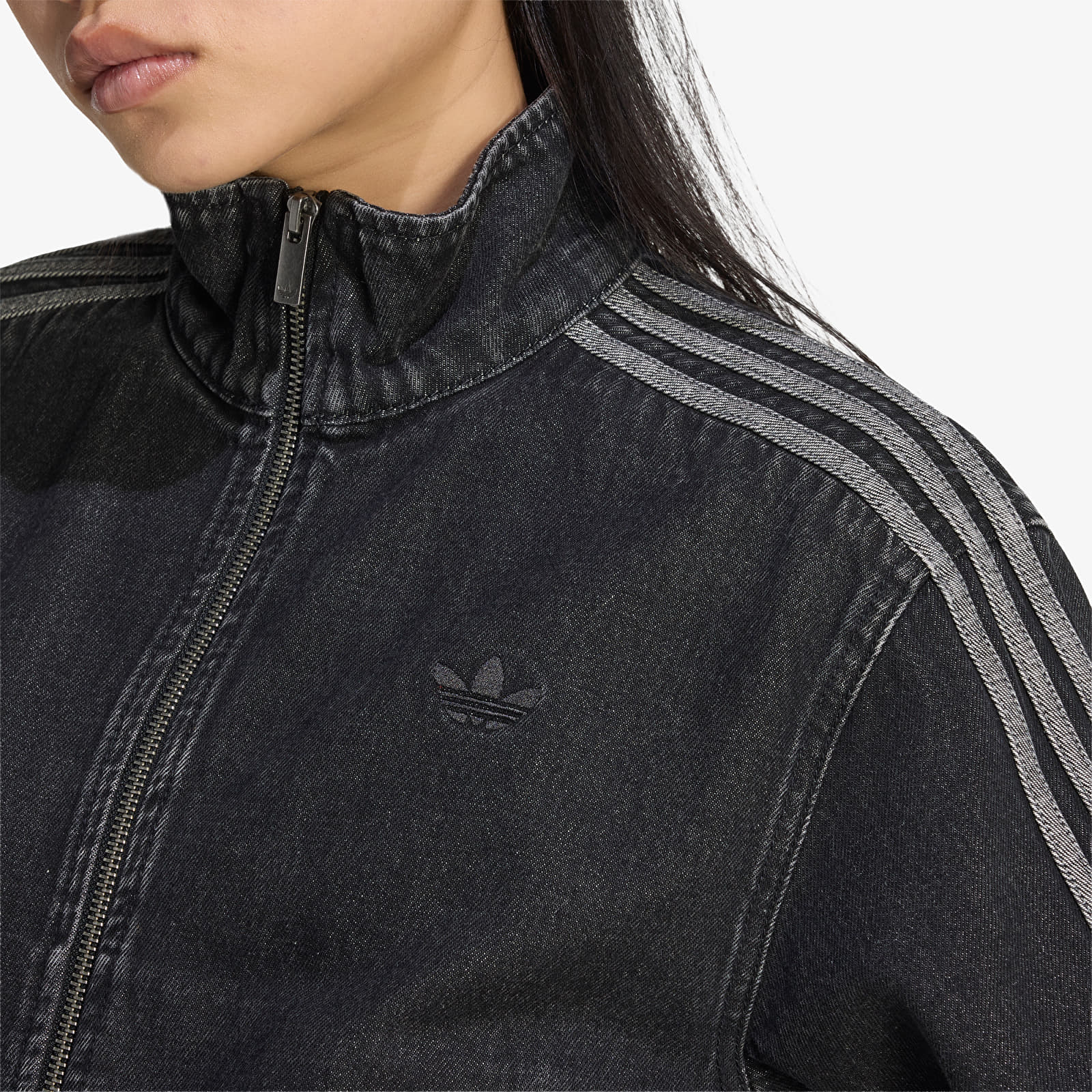 Jachete pentru femei adidas Firebird Denim Tracktop True Black Denim