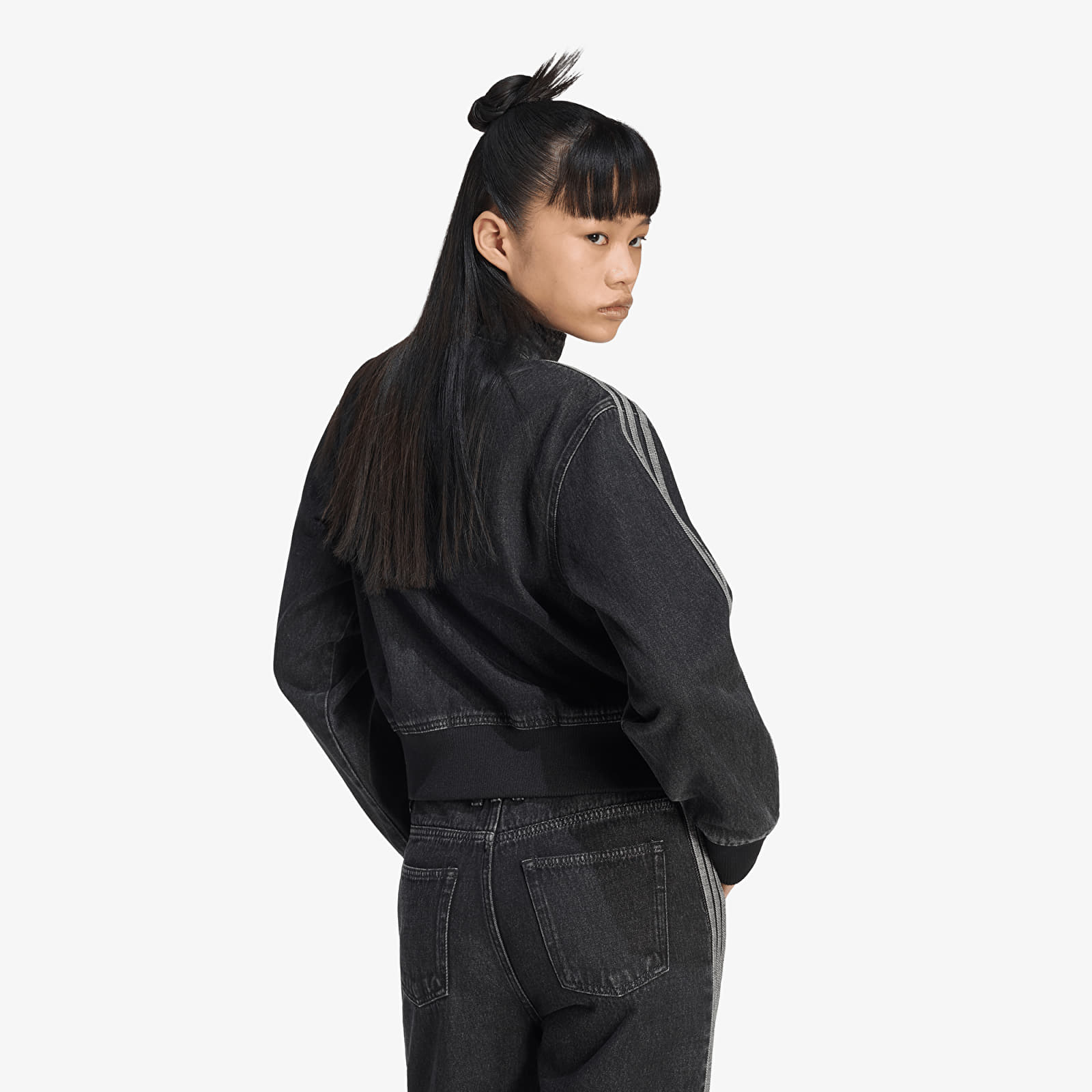 Jachete pentru femei adidas Firebird Denim Tracktop True Black Denim