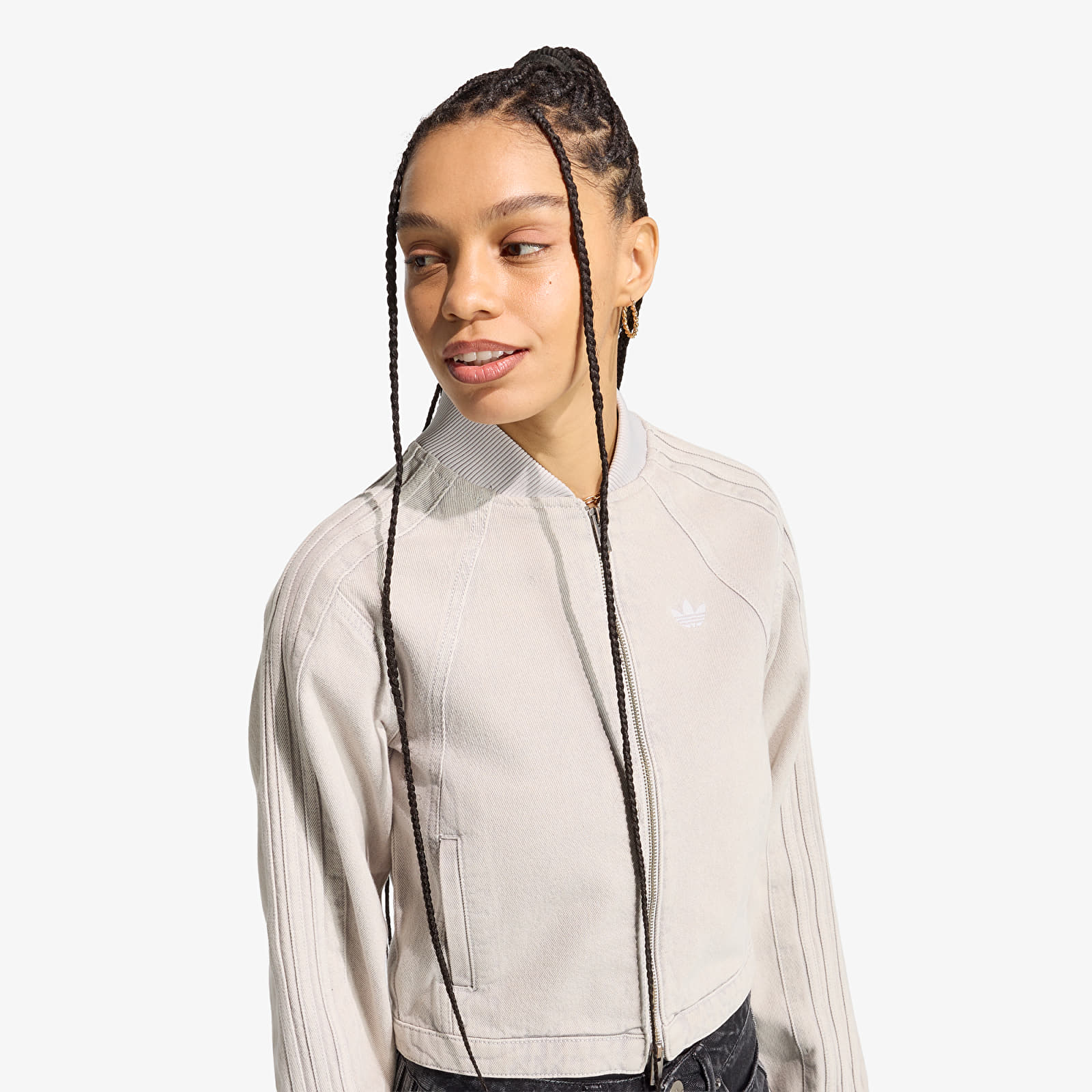 Women's jackets adidas SST 2.0 Denim Tracktop Clear Grey Denim