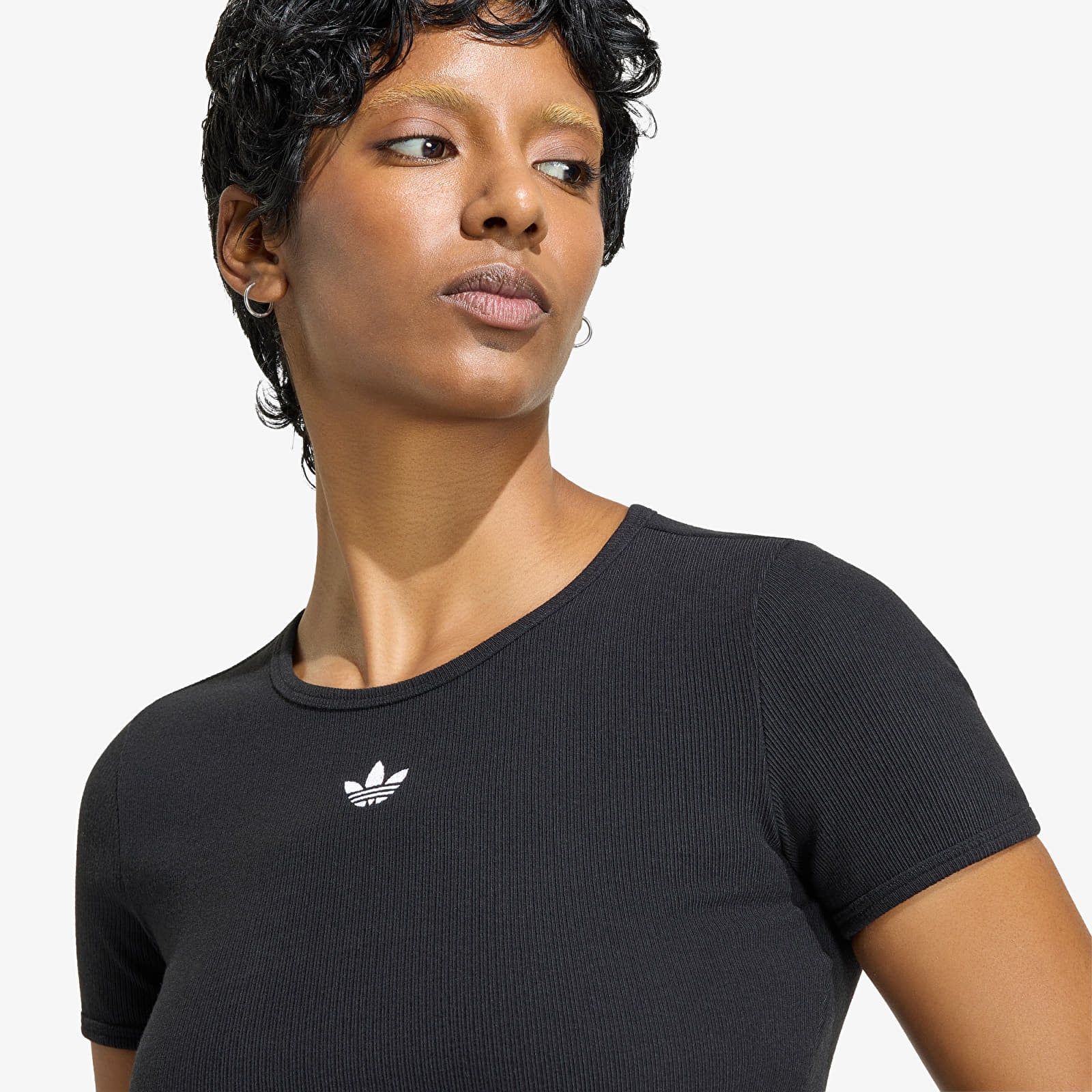 Ženske majice  adidas Essentials Rib T-Shirt Black