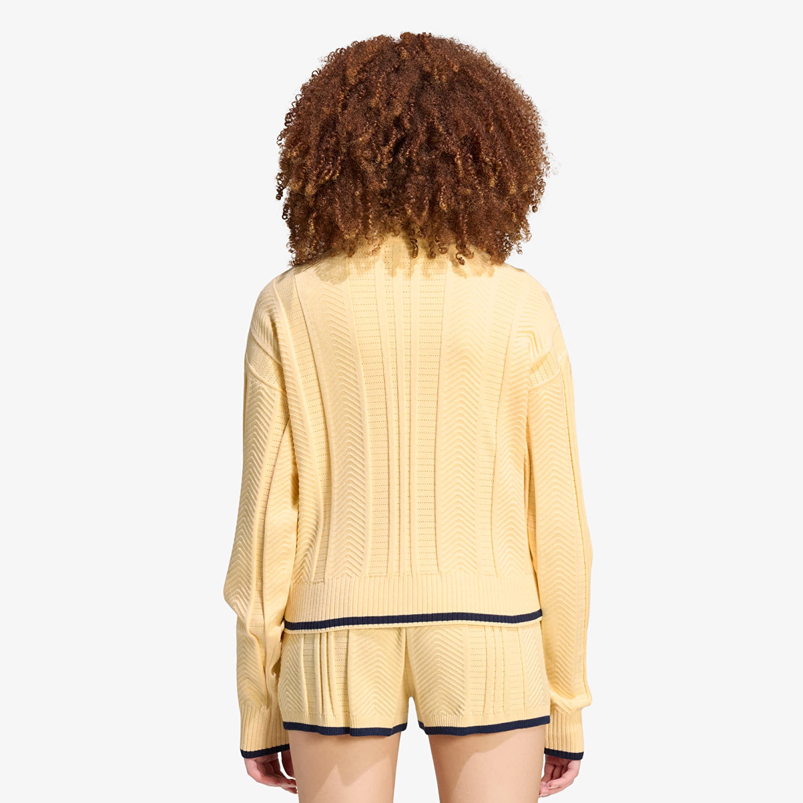Women's cardigans adidas Cable Knit Firebird Track Top Warm Vanilla