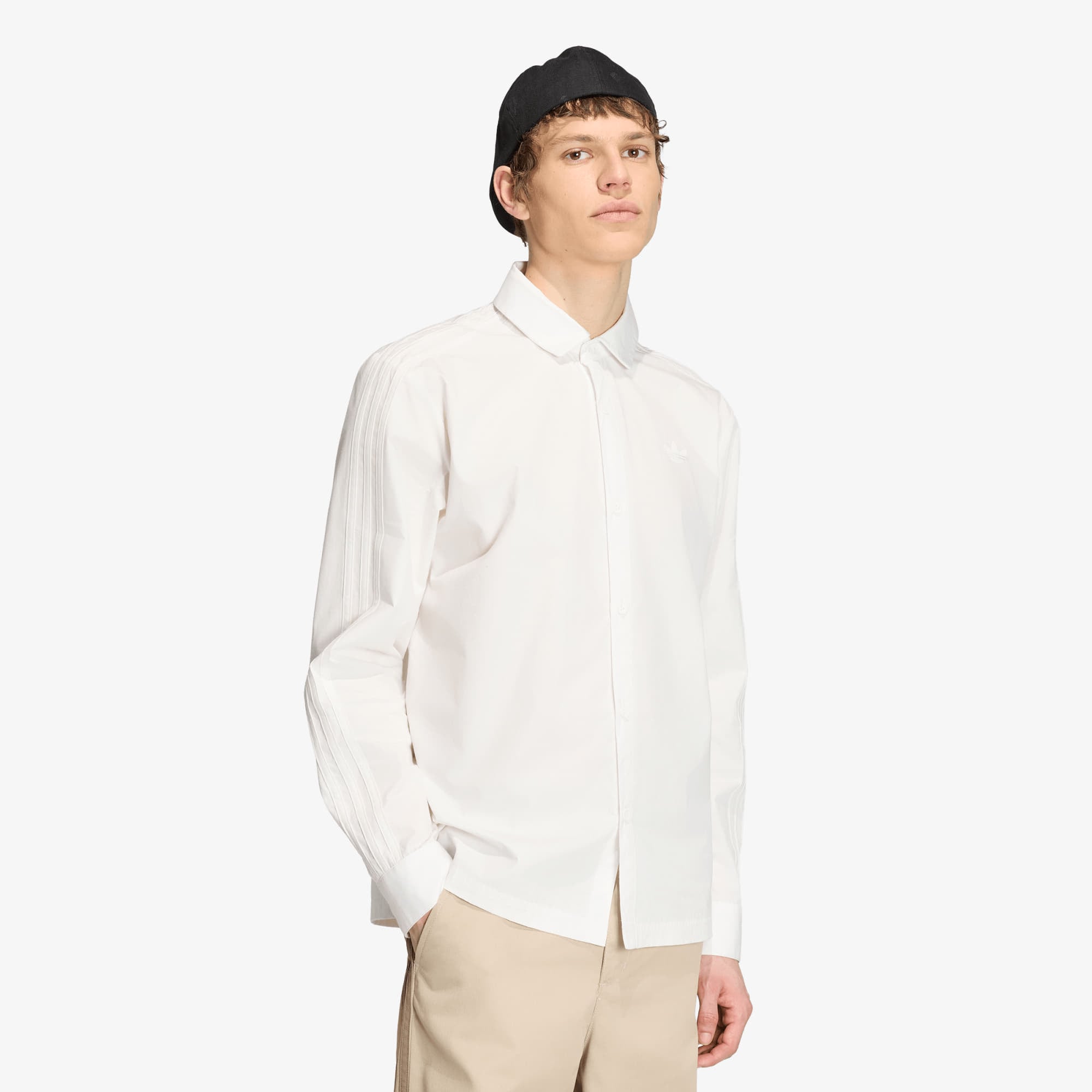 Риза adidas 3 Stripes Button Up Shirt Cloud White L