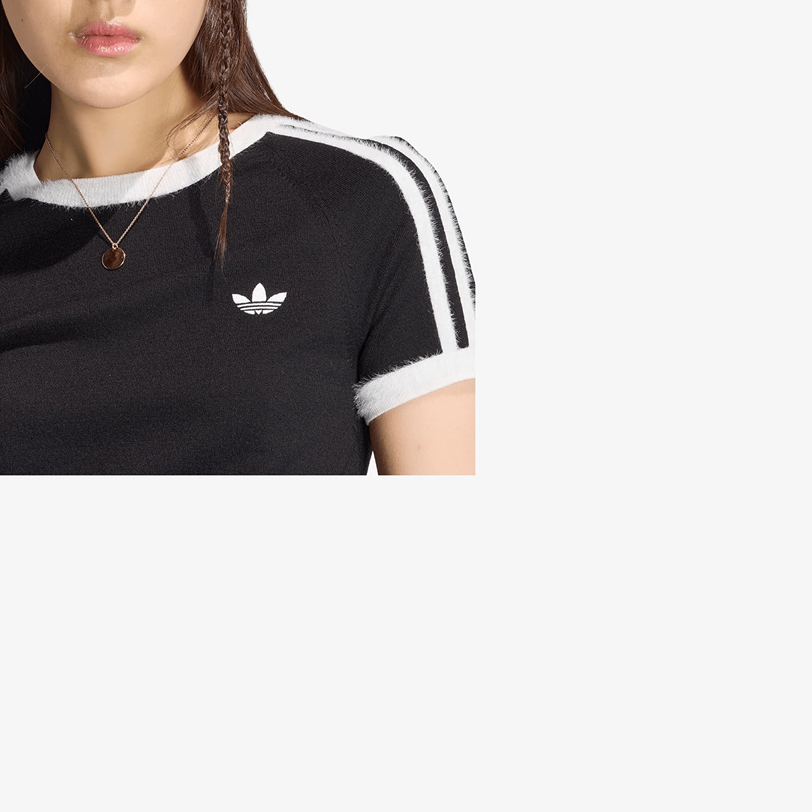 T-Shirts Frau adidas Knitted T-shirt Black/ White