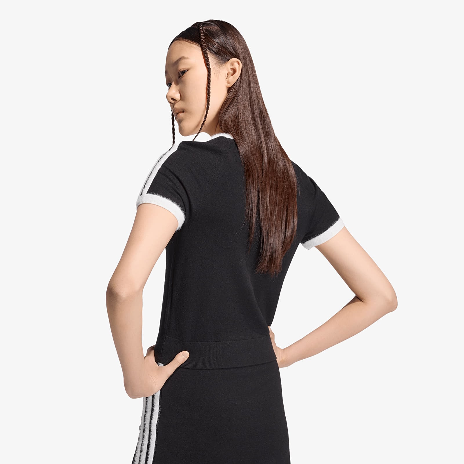 T-Shirts Frau adidas Knitted T-shirt Black/ White