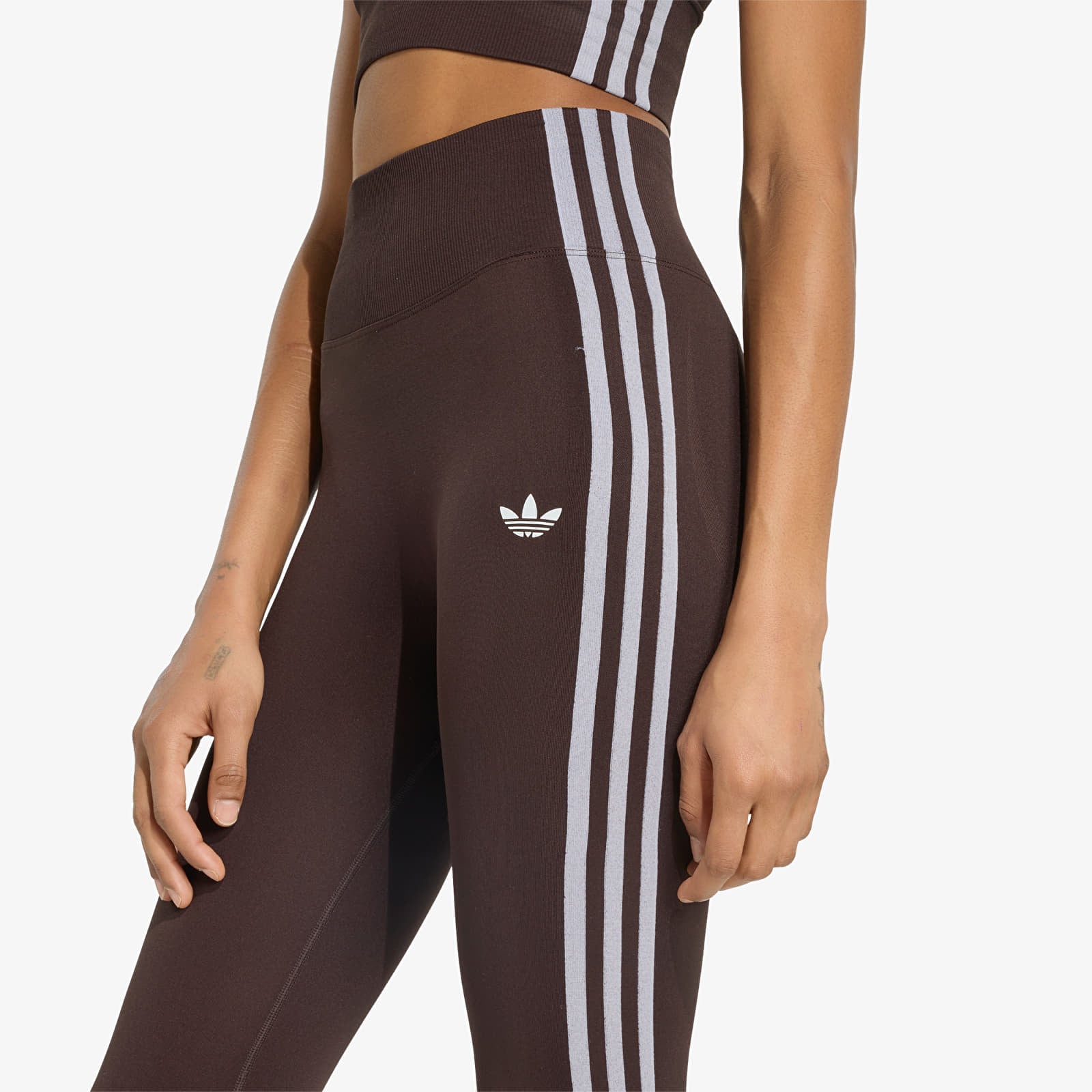 Naisten säärystimet adidas Essentials 3-Stripes Seamless Tights Aurora Coffee