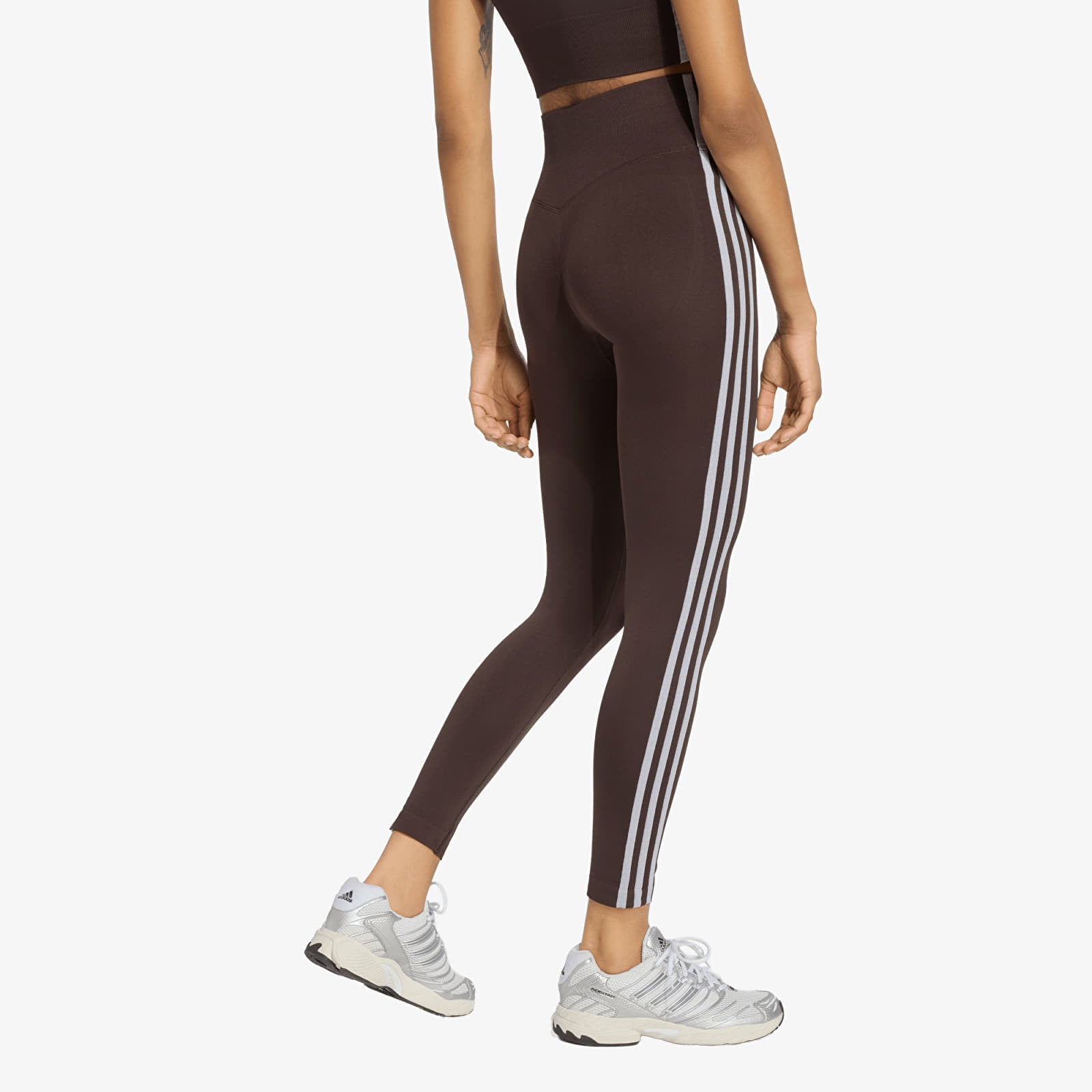 Naisten säärystimet adidas Essentials 3-Stripes Seamless Tights Aurora Coffee