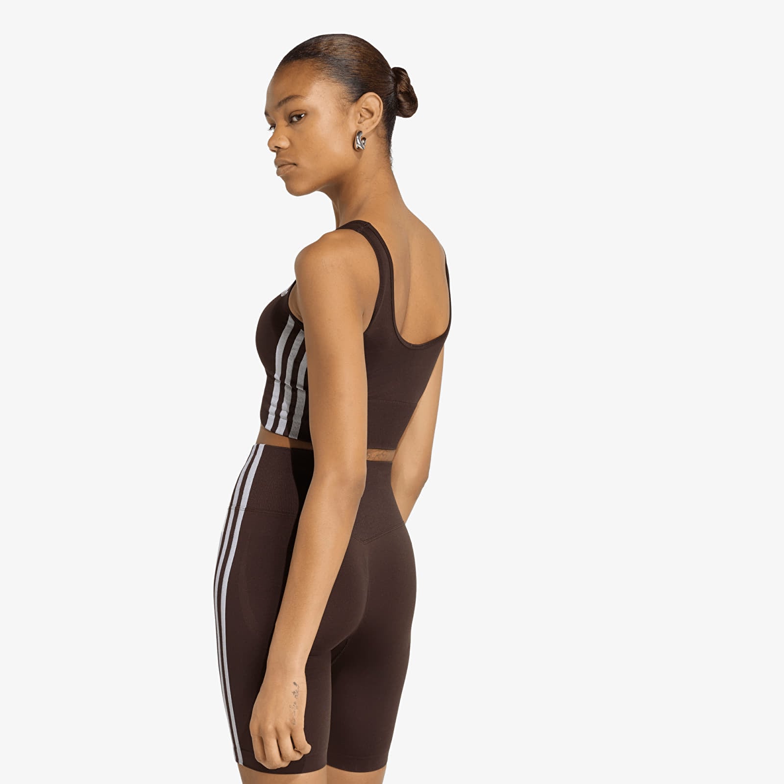 Damen-BHs adidas Essentials 3 Stripes Seamless Bralette Aurora Coffee