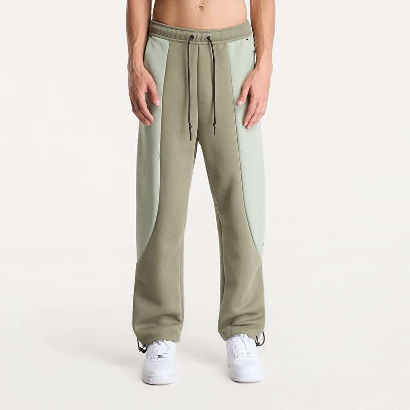 Tepláky Nike Tech Men's Color-Block Open-Hem Fleece Pants Silver Sage/ Jade Horizon/ Black