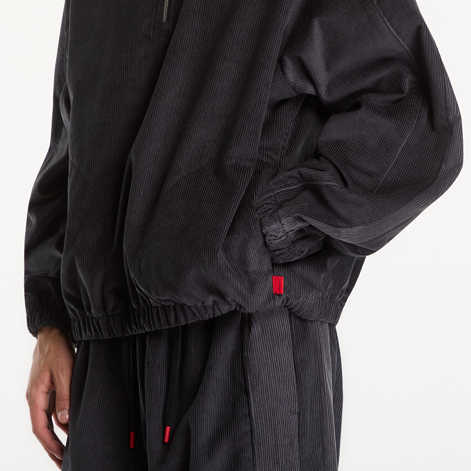 Herren-Sweatshirts Jordan Flight Men's Corduroy 1/2-Zip Top Black/ Black/ Dk Smoke Grey/ White