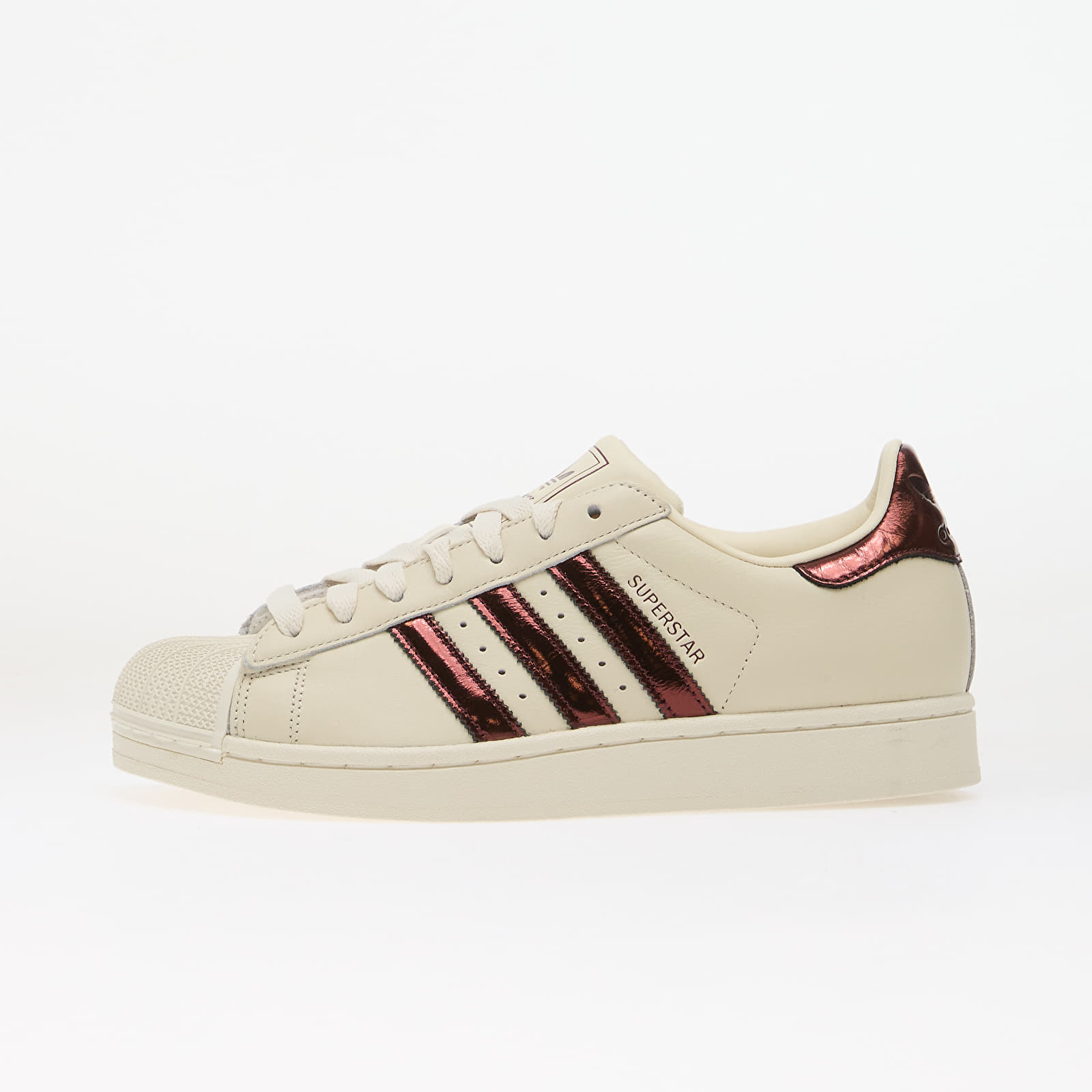 Women's sneakers and shoes adidas Superstar II Off White/ Maroon/ Gold Met.