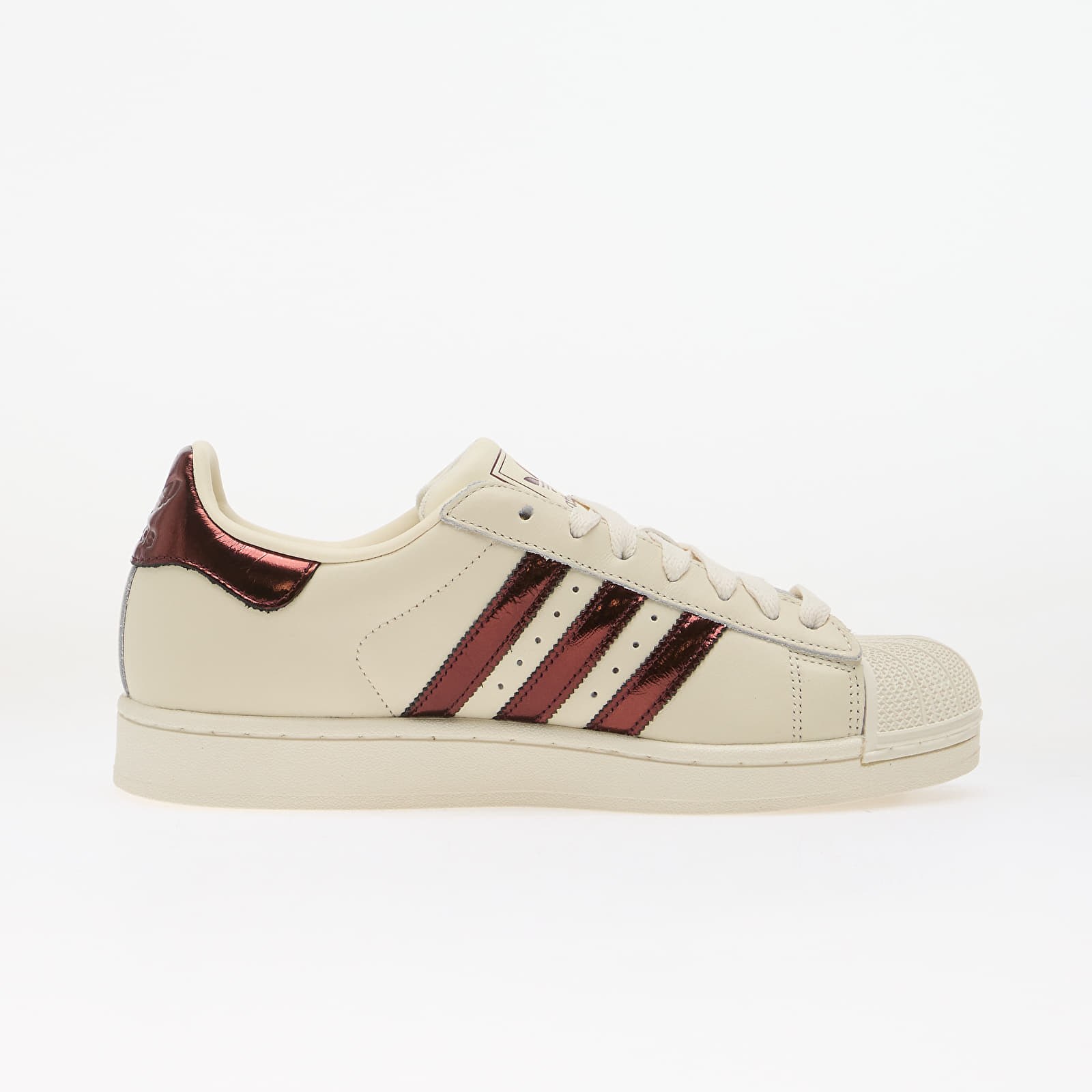 Women's sneakers and shoes adidas Superstar II Off White/ Maroon/ Gold Met.