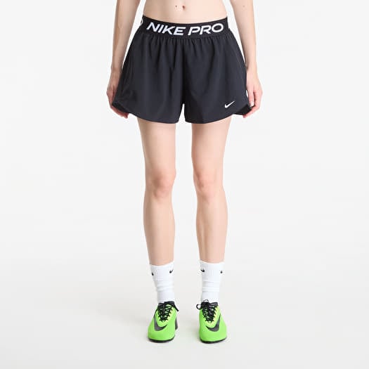 Shorts Nike Pro Women's Dri-FIT Mid-Rise Brief-Lined 3" Woven Shorts Black/ White