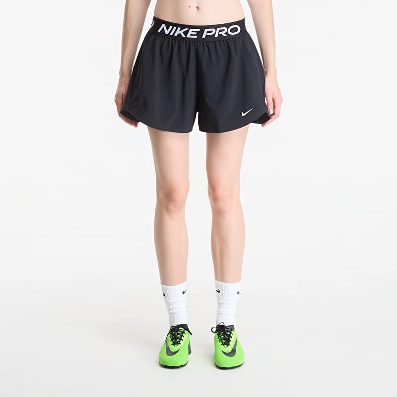 Shorts Nike Pro Women's Dri-FIT Mid-Rise Brief-Lined 3" Woven Shorts Black/ White