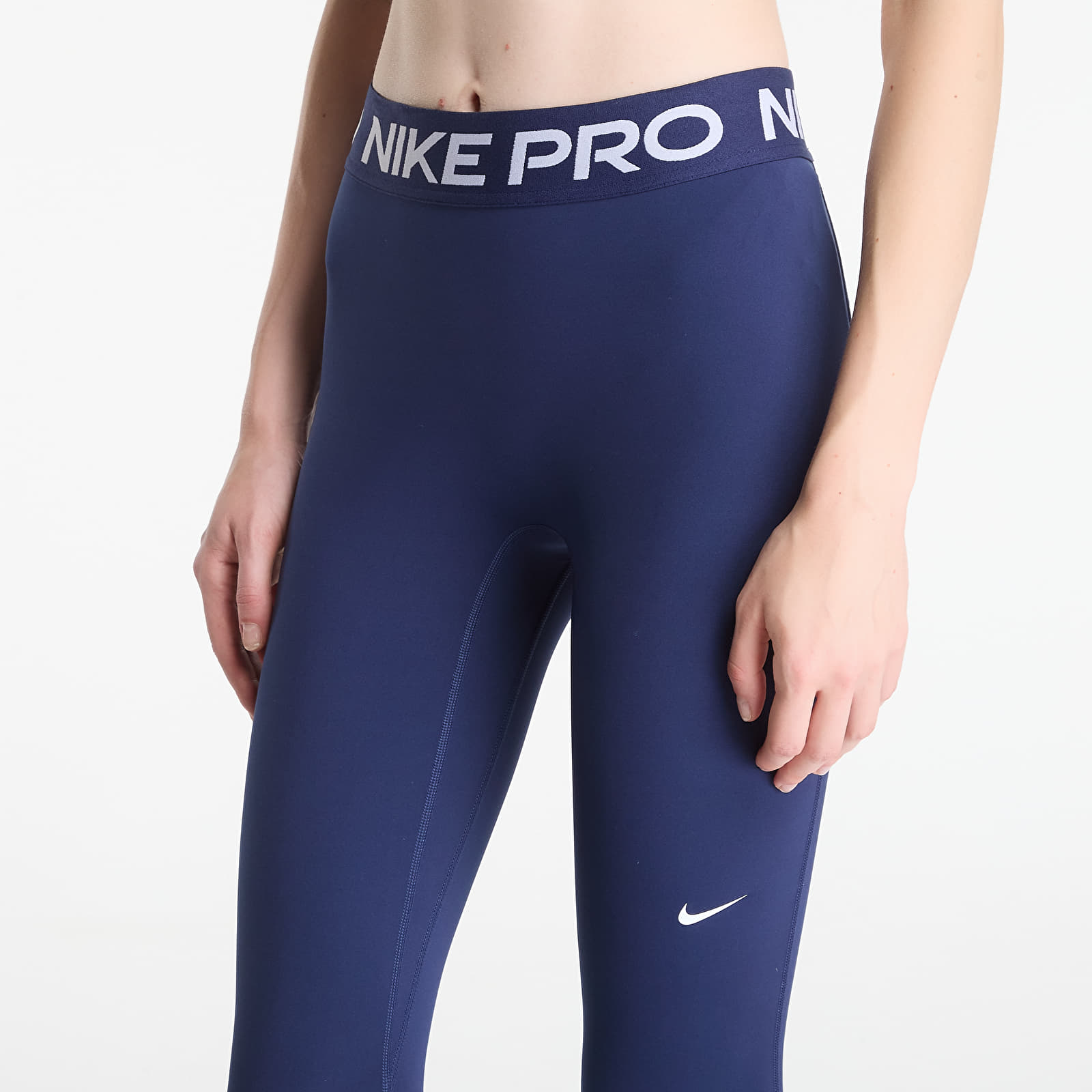 Women's Leggings Nike Pro Women's Mid-Rise Full-Length Leggings Midnight Navy/ White