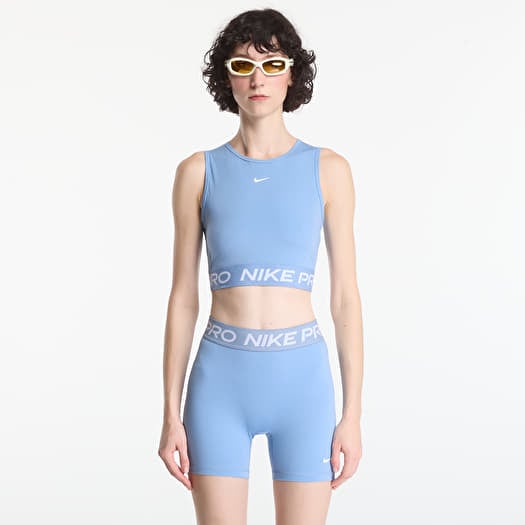 Nike Pro Women's Dri-FIT Cropped Tank Top Work Blue/ White