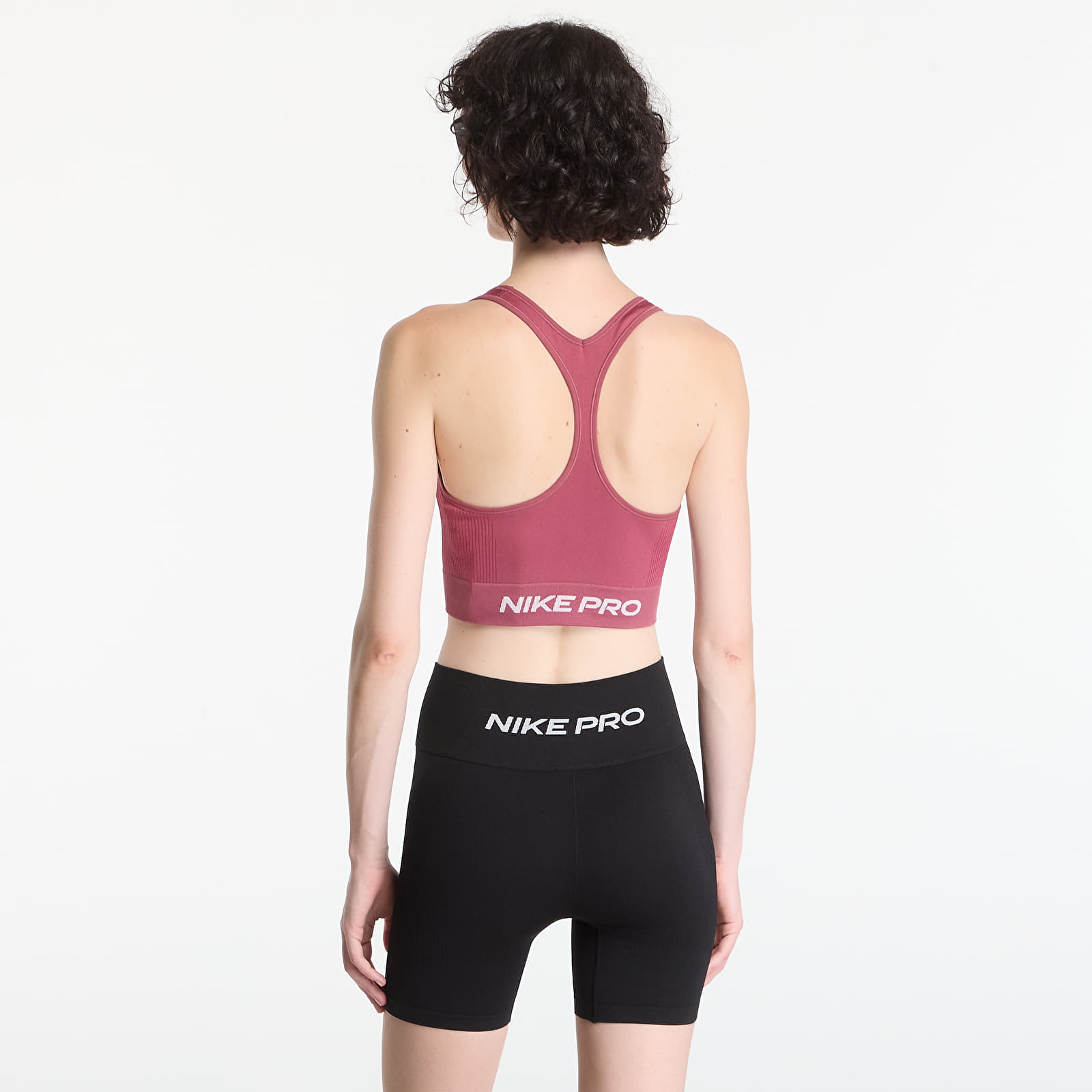 Dámské podprsenky Nike Pro Seamless Women's Dri-FIT Tank Top Pink Smoke/ White