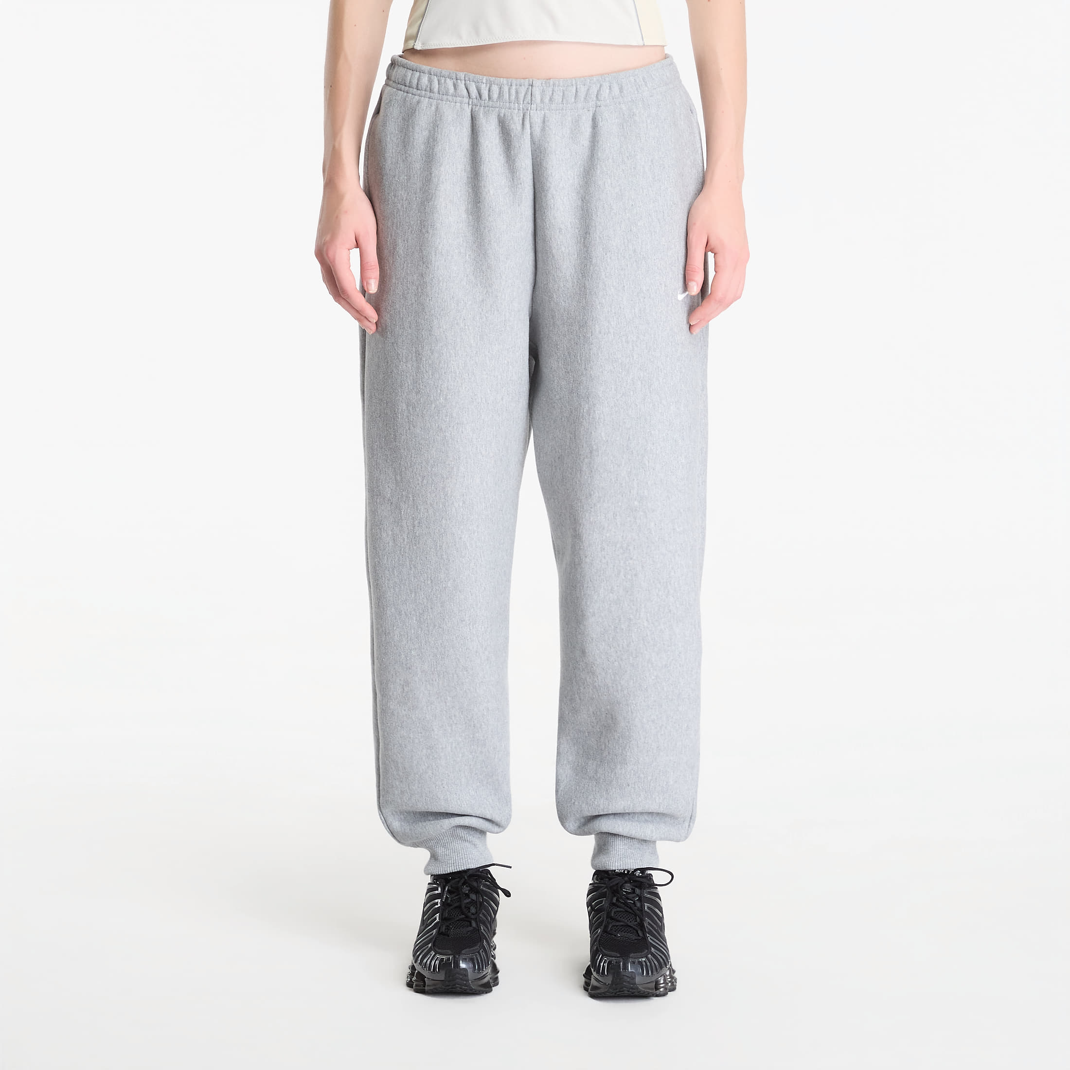 Потници Nike Studio Fleece Heavyweight Women's Oversized High-Rise Joggers Dk Grey Heather/ Sail S