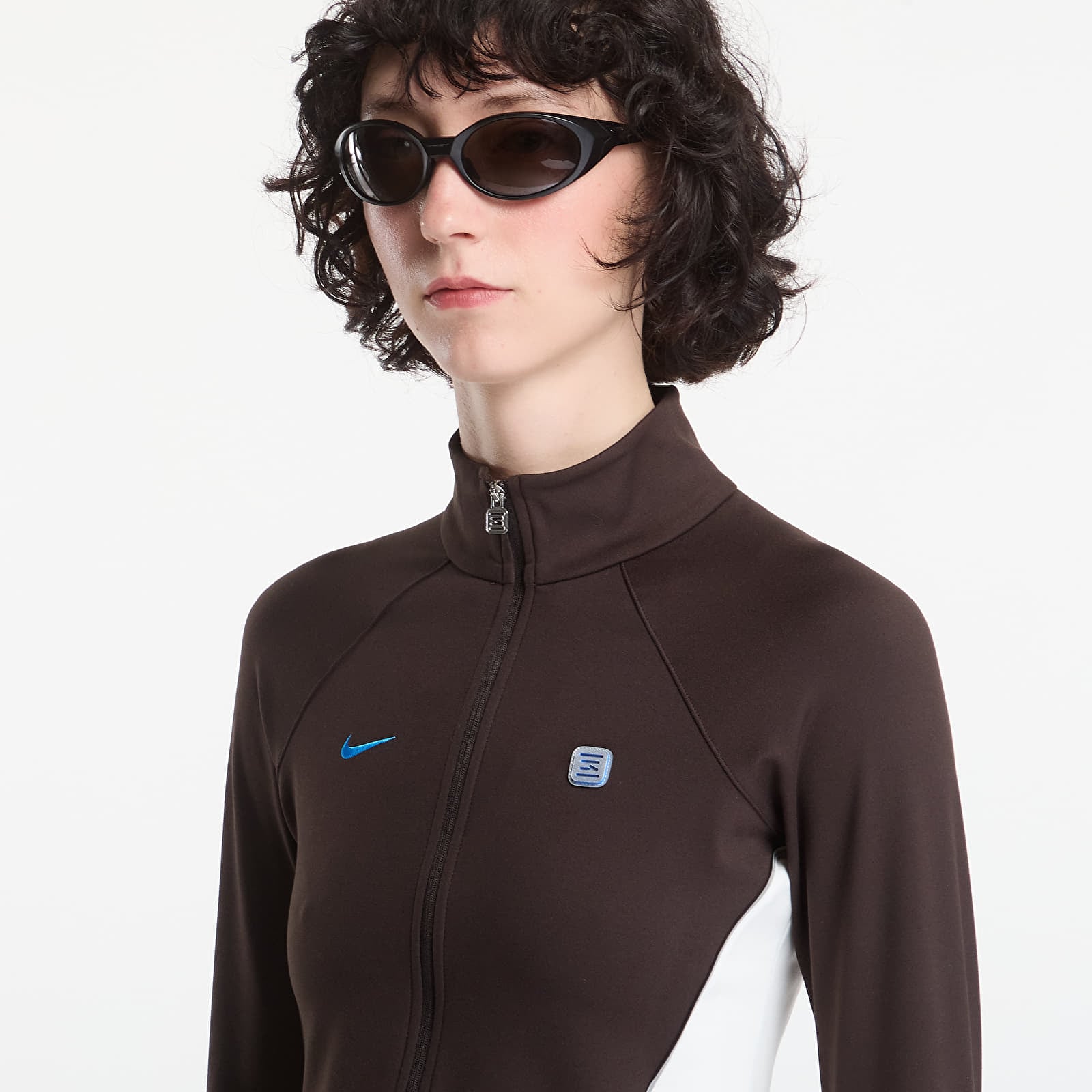 Camisolas de senhora Nike Sportswear Women's Full-Zip Long-Sleeve Top Velvet Brown/ Sail