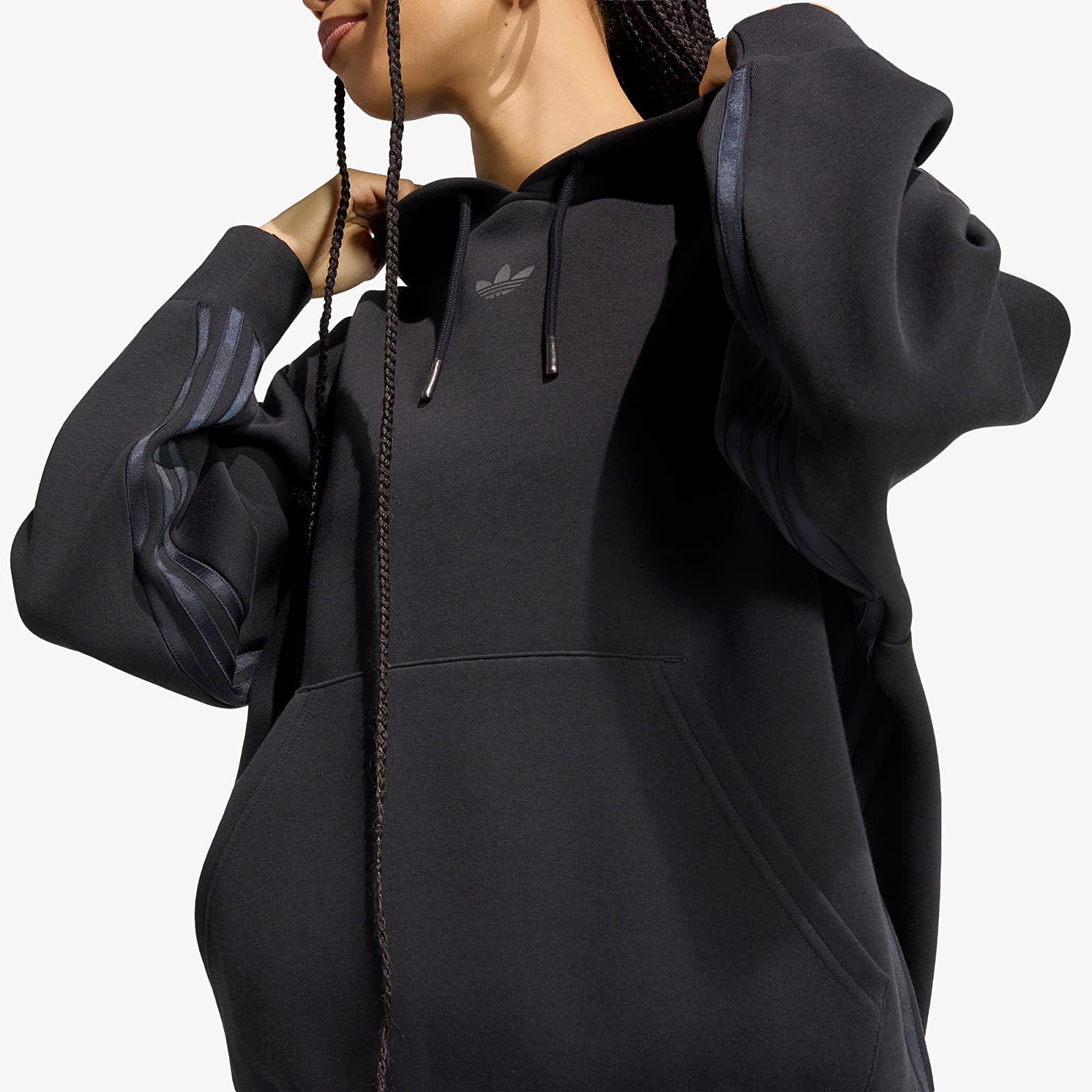 Sweatshirts für Frauen adidas Spacer Hoodie Black/ Black Reflective/ Night Grey