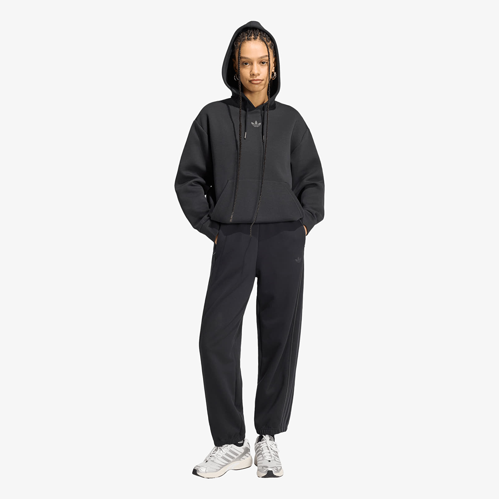 Sweatshirts für Frauen adidas Spacer Hoodie Black/ Black Reflective/ Night Grey