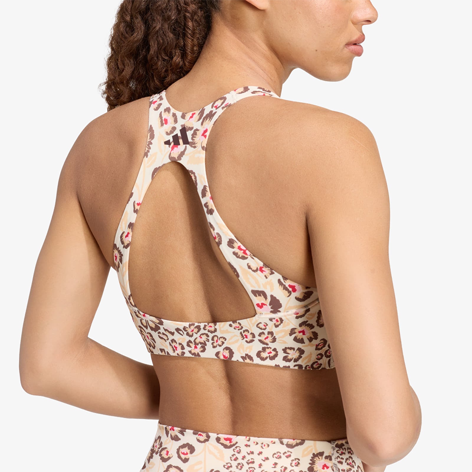 Dámske podprsenky adidas x Farm Rio Optime Bra Ecru Tint/ Multicolor/ Shadow Brown