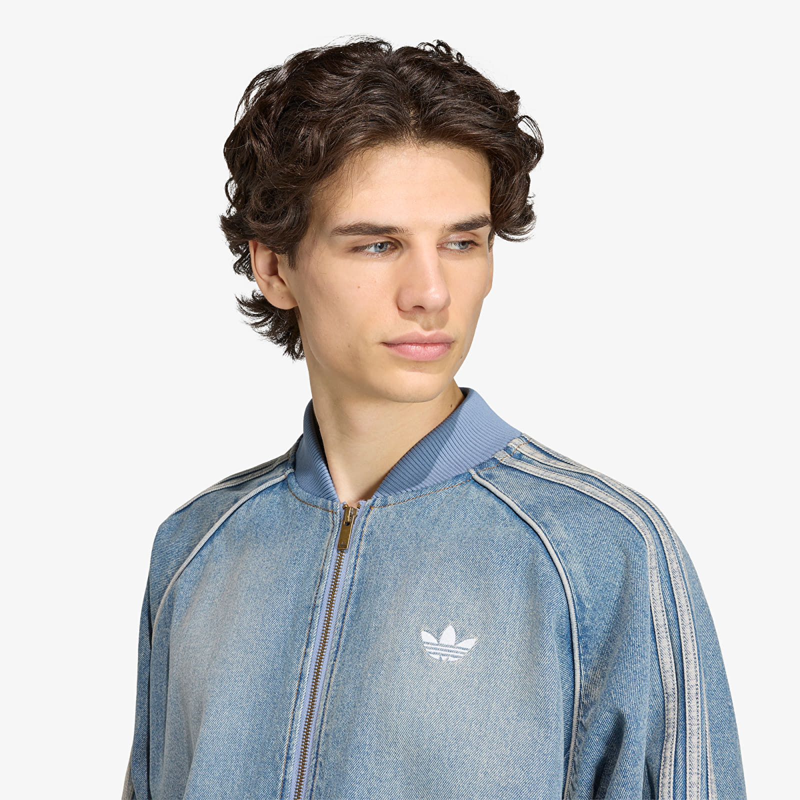 Vestes pour hommes adidas SST Adicolor Denim Tracktop Worn Blue Denim