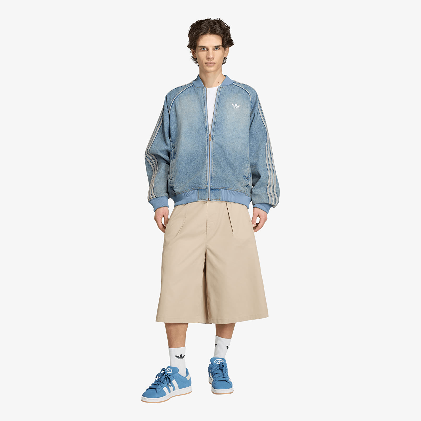 Vestes pour hommes adidas SST Adicolor Denim Tracktop Worn Blue Denim