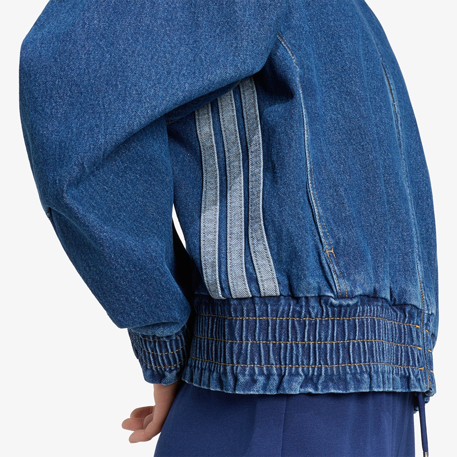 Dámské bundy adidas Stadium Washed Denim Loose Fit Jacket Preloved Ink