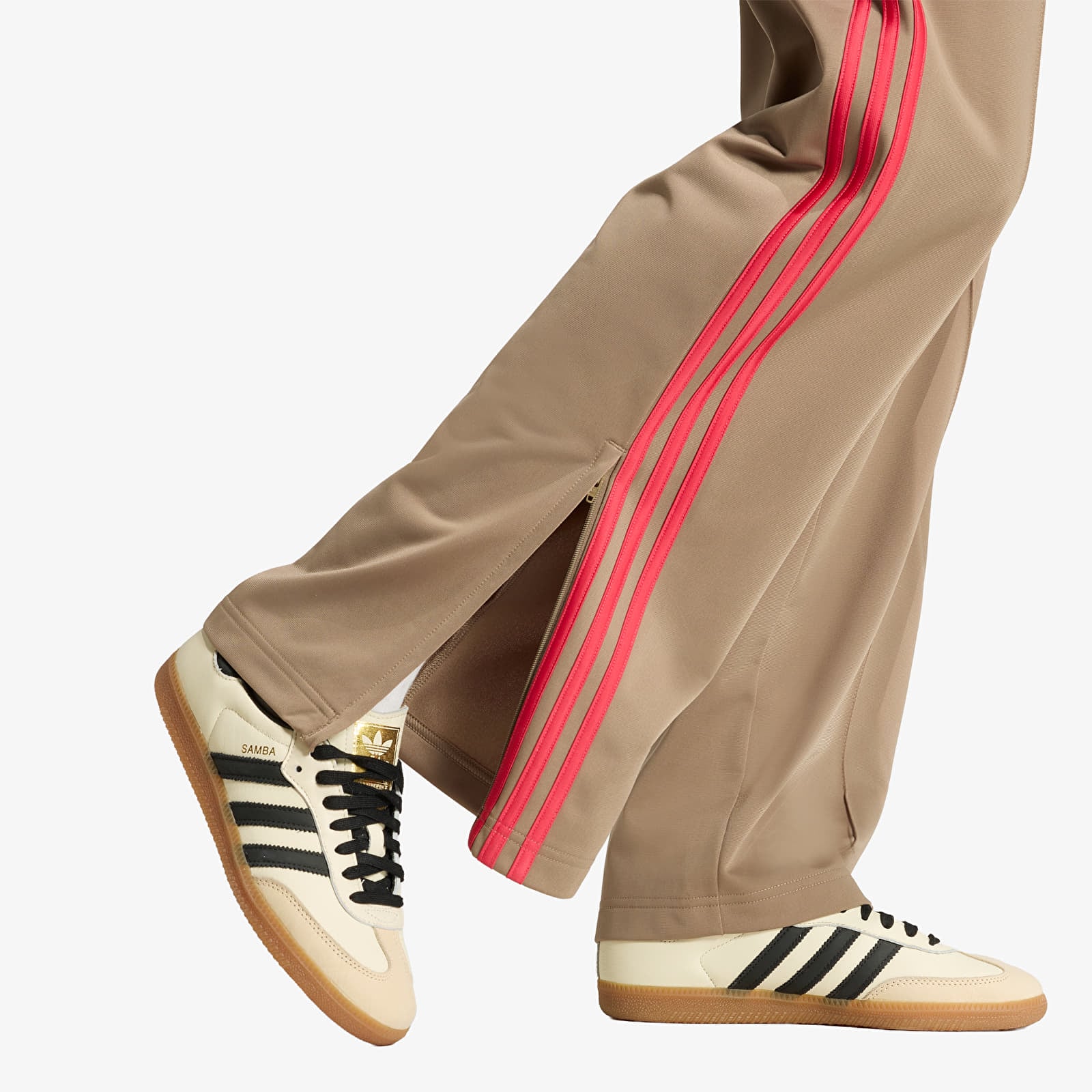 Women's Sweatpants adidas Firebird Loose Tracksuit Pants Khaki Six/ Power Pink