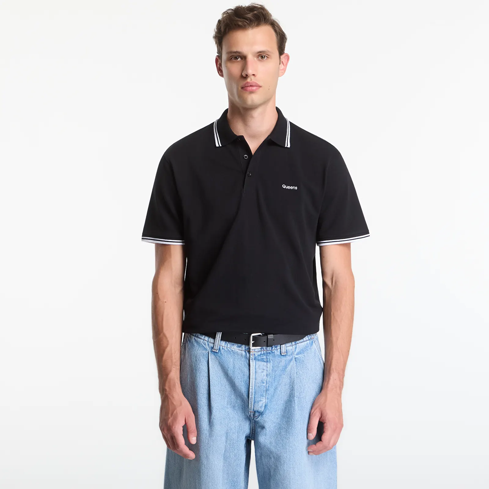 Tričká Queens Men's Polo Tee Black