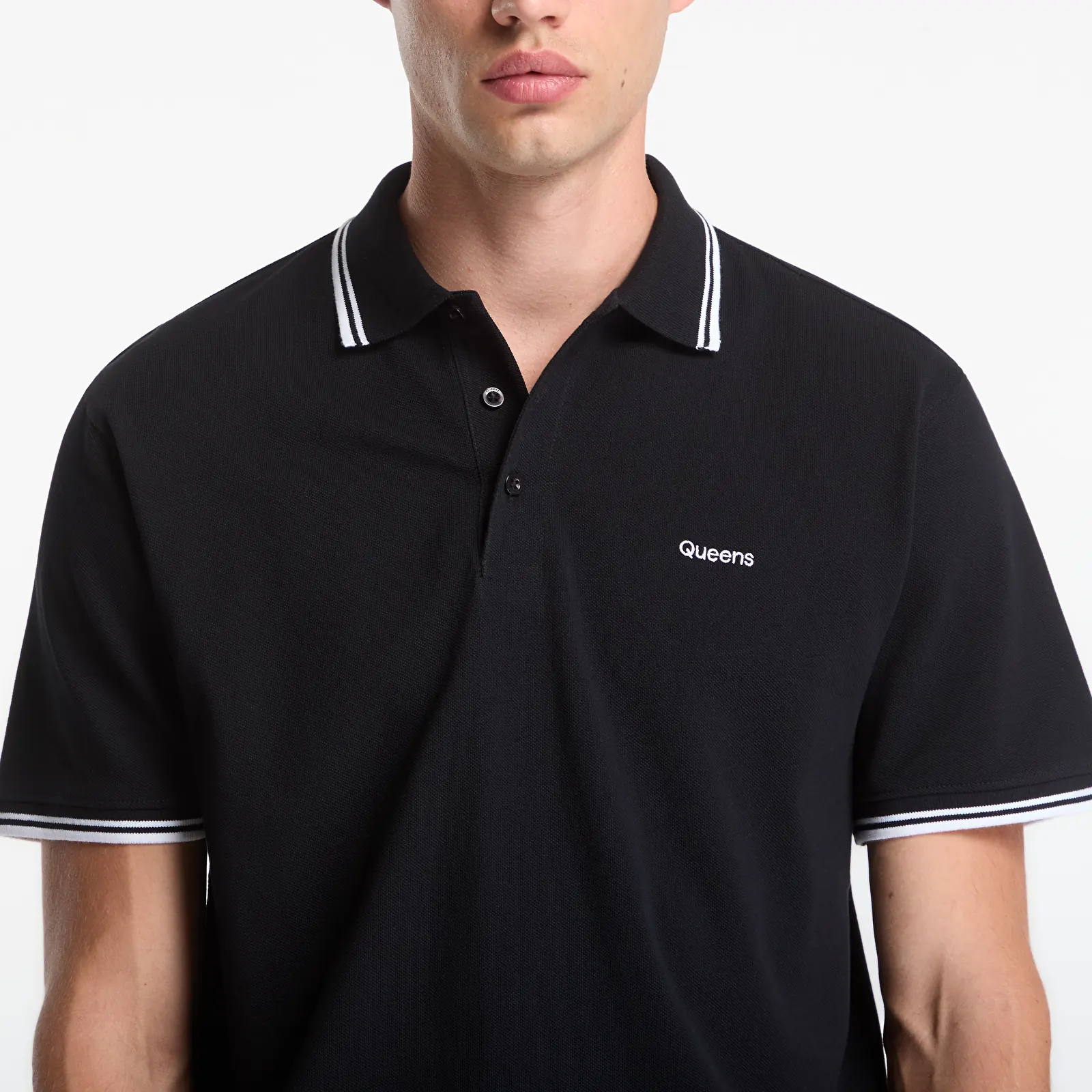 Tričká Queens Men's Polo Tee Black