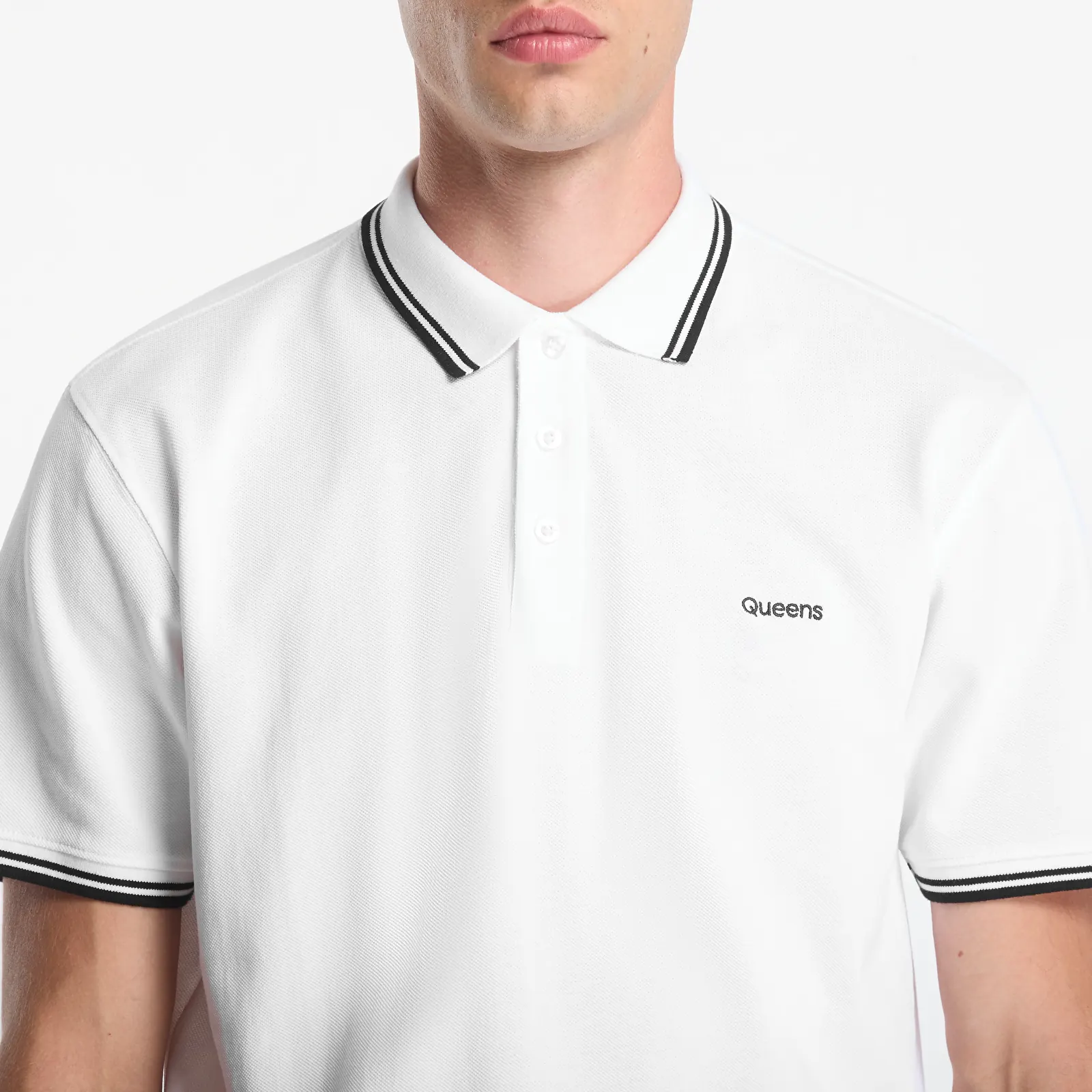 Tričká Queens Men's Polo Tee White