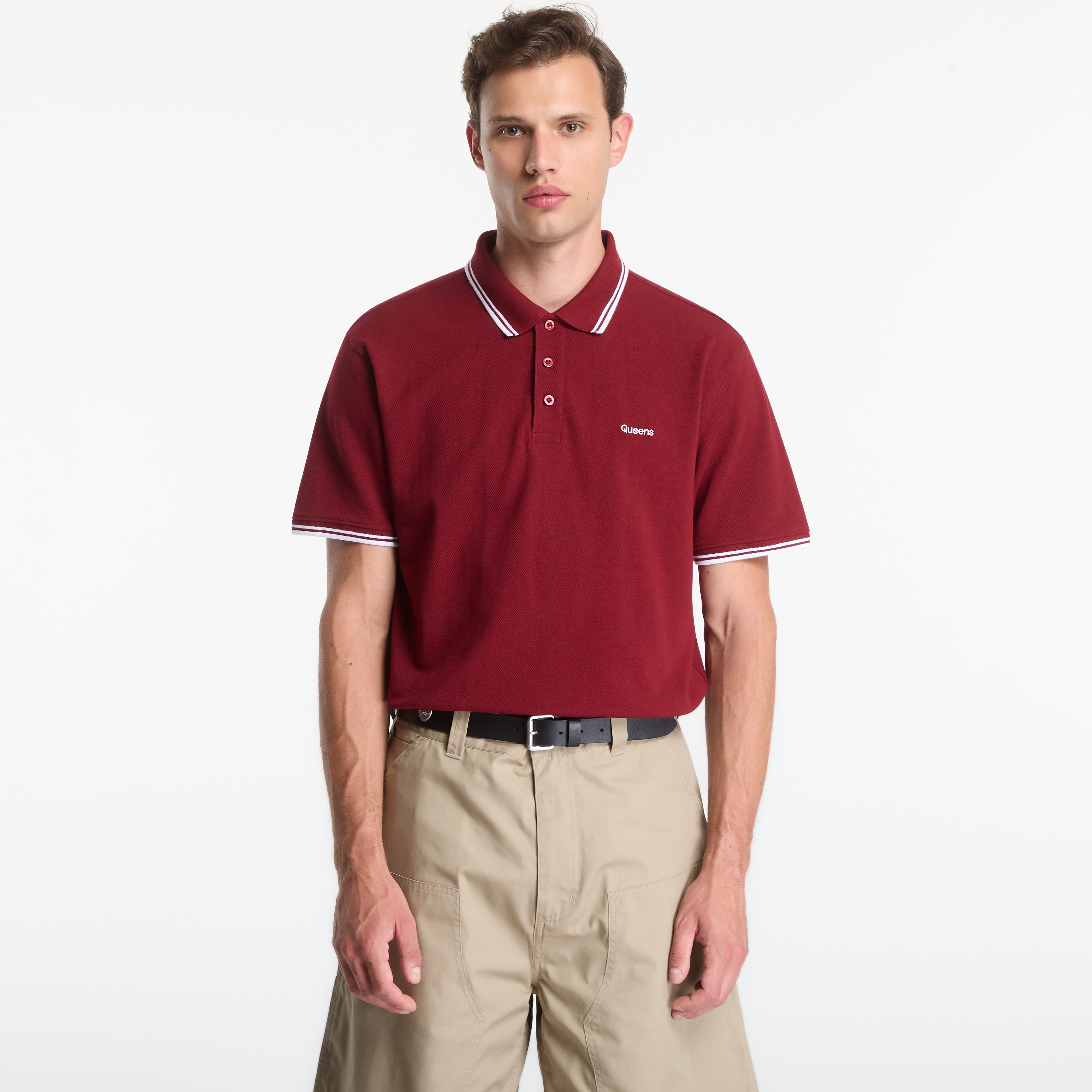 T-shirt Queens Men's Polo Tee Bordeaux XL