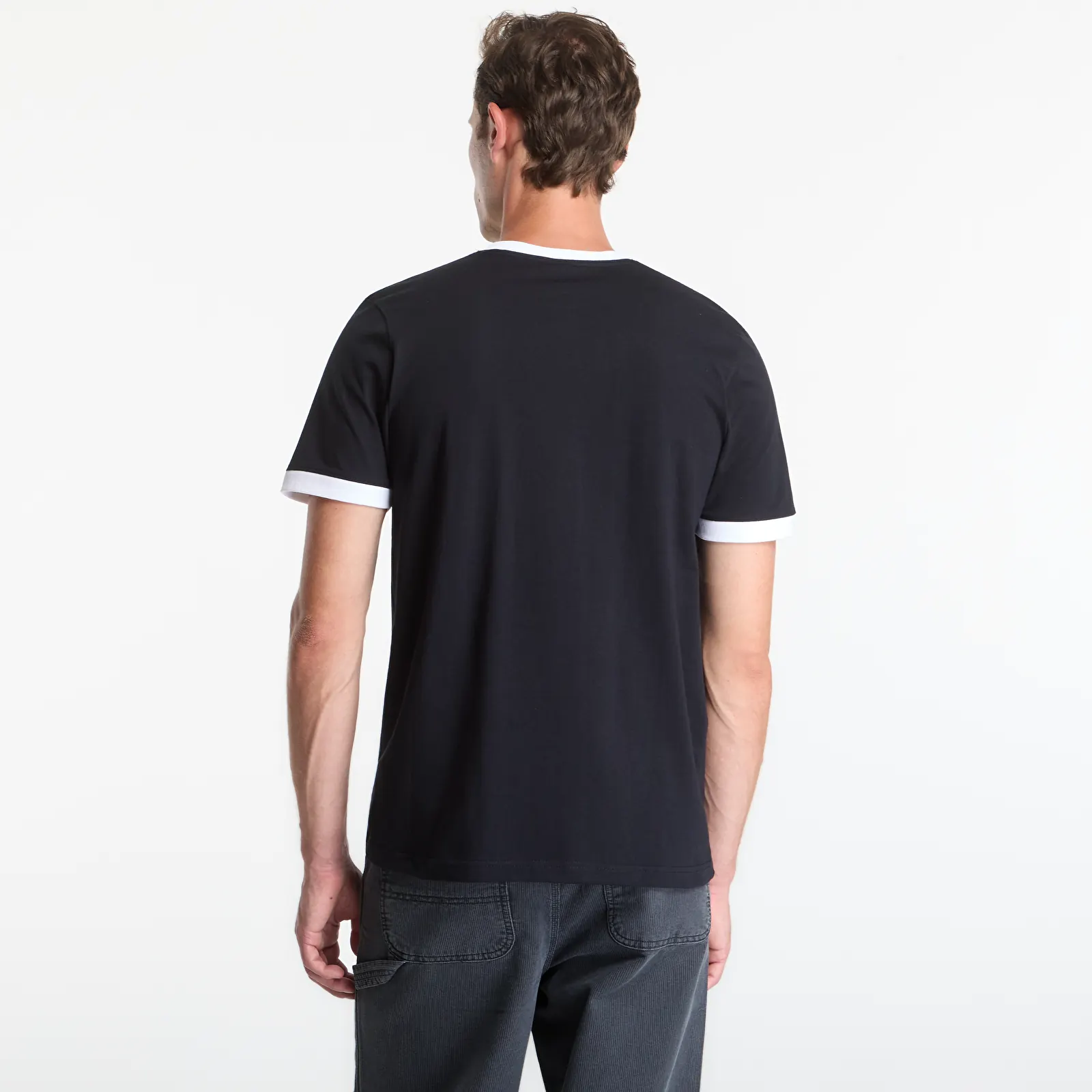 T-shirts  Queens Men's Contrast Ribbing Tee Black