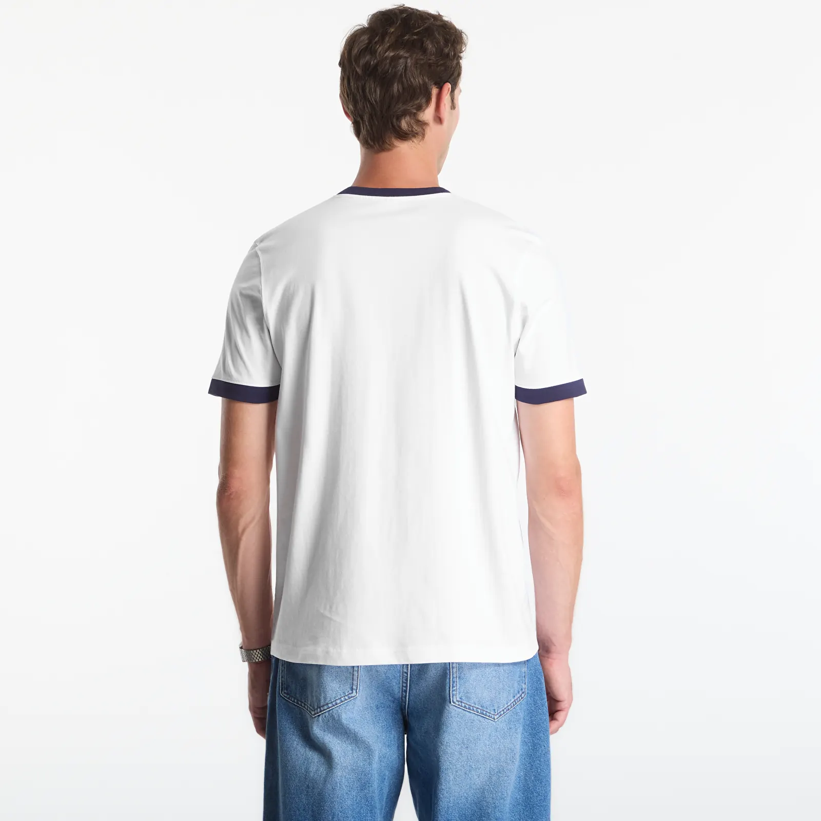 T-shirts  Queens Men's Contrast Ribbing Tee White