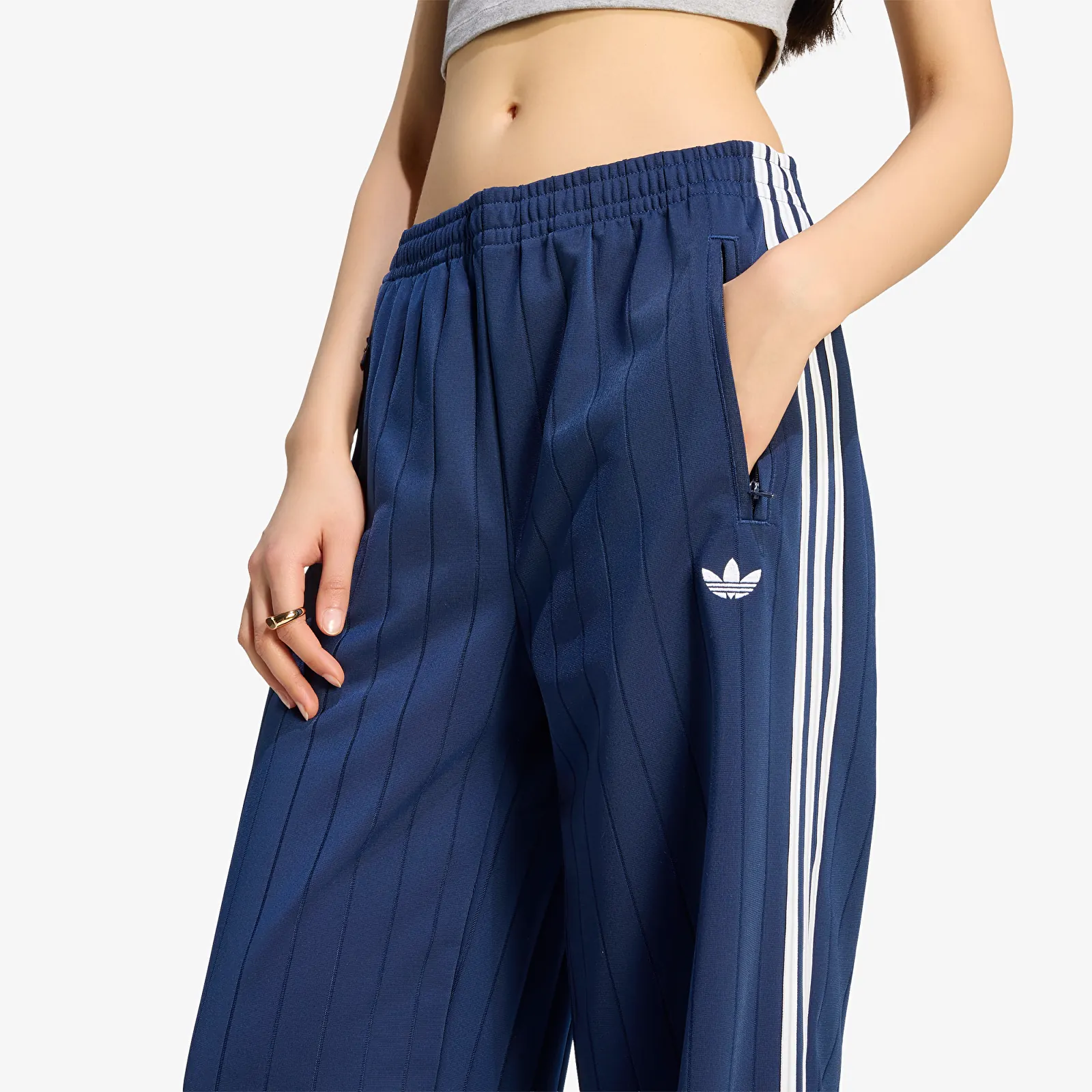 Жіночі спортивні штани adidas Pinstripe Firebird Loose Trackpant Night Indigo/ White/ Grey Two