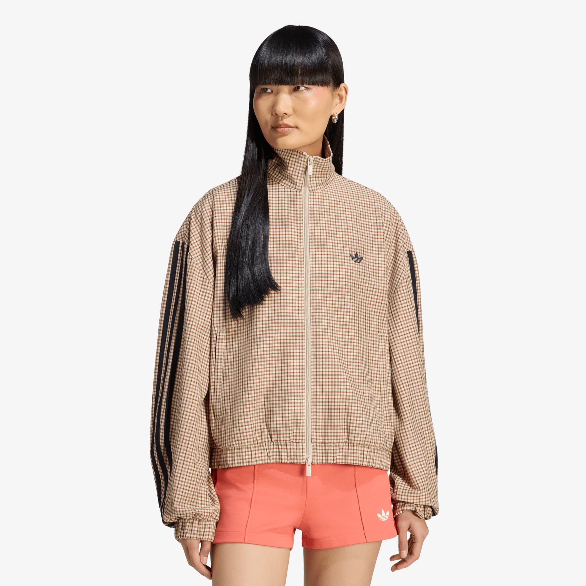 Яке adidas Badigirl Checks Track Top Crystal Linen/ Aurora Coffee/ Orbit Green/ Vermillion XL